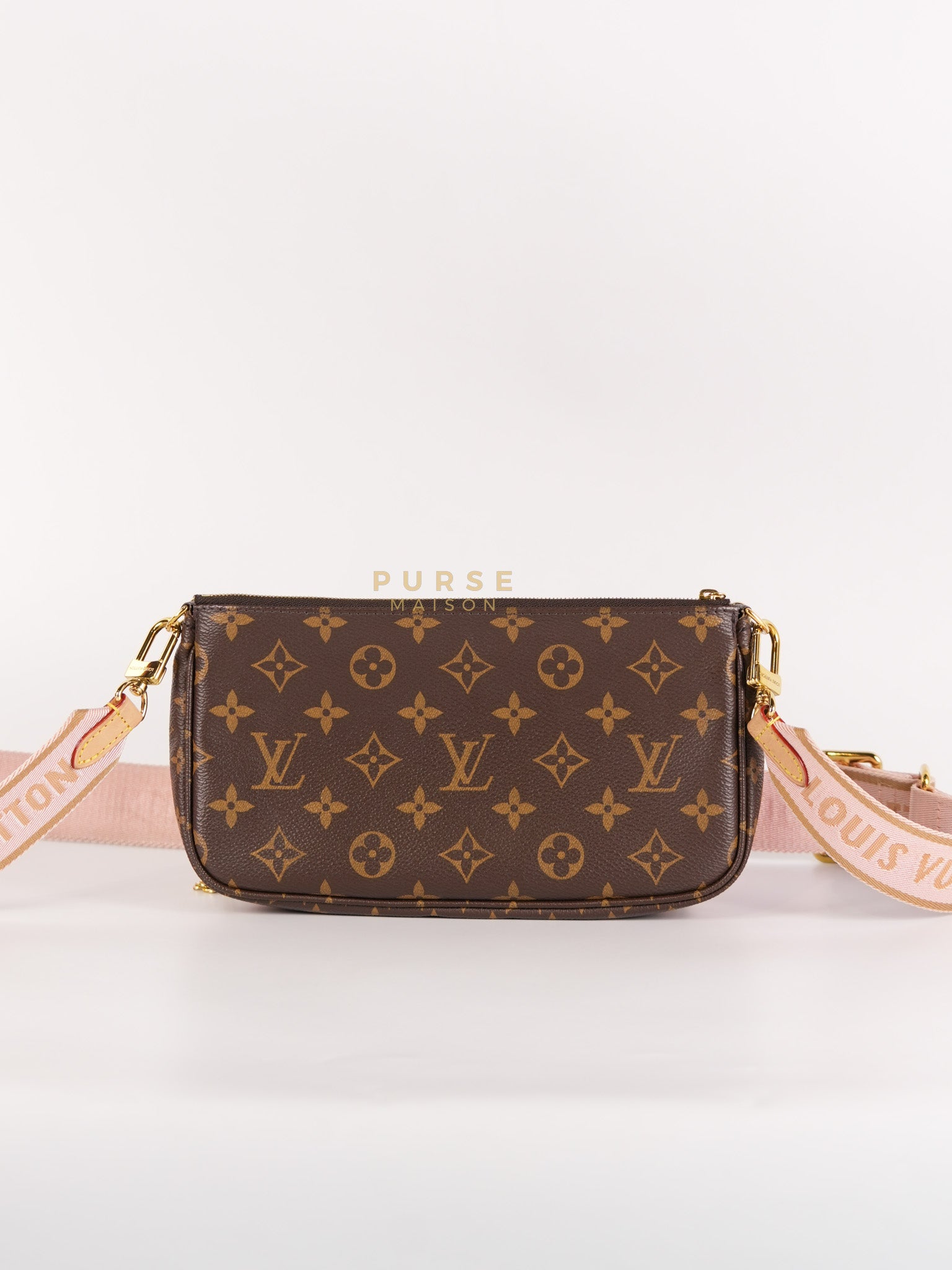 Multi Pochette Shoulder Bag in Monogram Canvas & Gold Hardware Microchip | Purse Maison Luxury Bags Shop