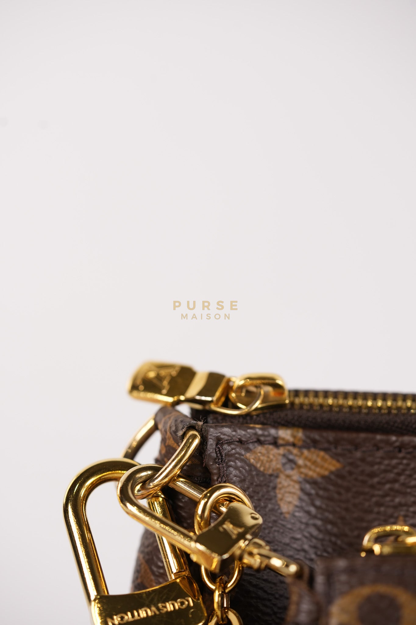 Multi Pochette Shoulder Bag in Monogram Canvas & Gold Hardware Microchip | Purse Maison Luxury Bags Shop