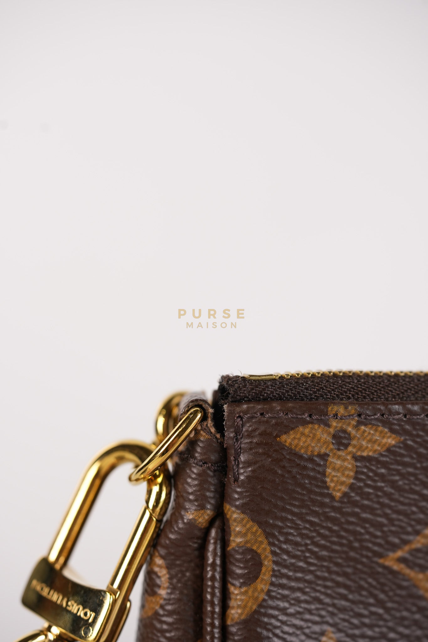 Multi Pochette Shoulder Bag in Monogram Canvas & Gold Hardware Microchip | Purse Maison Luxury Bags Shop