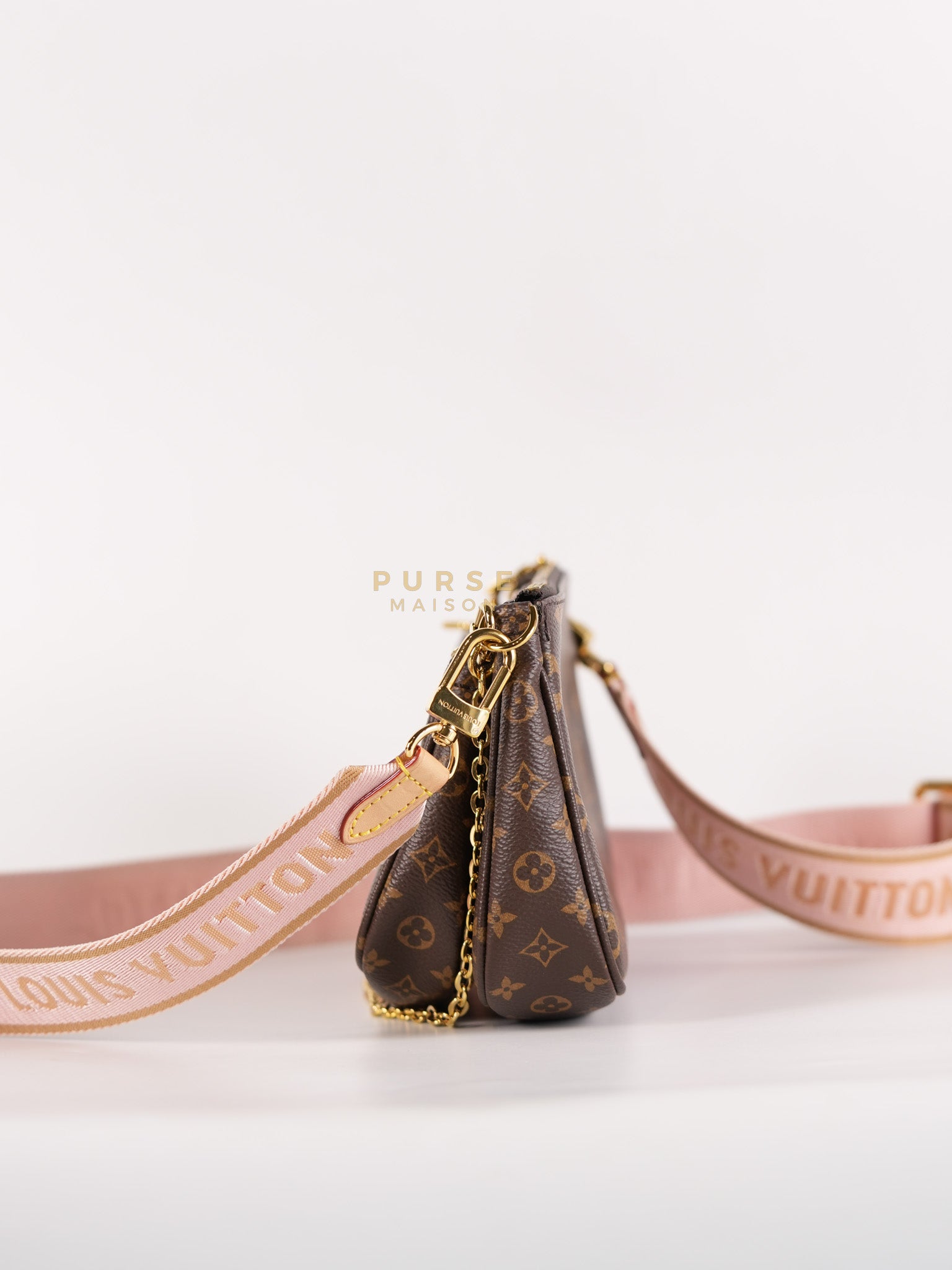 Multi Pochette Shoulder Bag in Monogram Canvas & Gold Hardware Microchip | Purse Maison Luxury Bags Shop