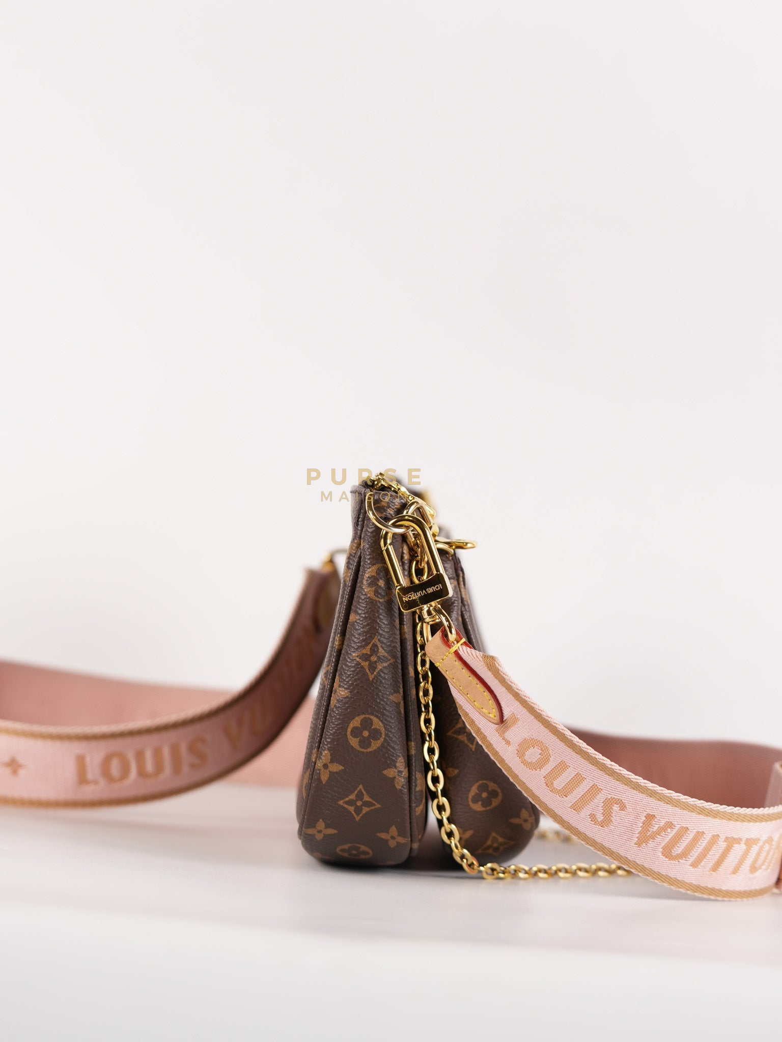 Multi Pochette Shoulder Bag in Monogram Canvas & Gold Hardware Microchip | Purse Maison Luxury Bags Shop