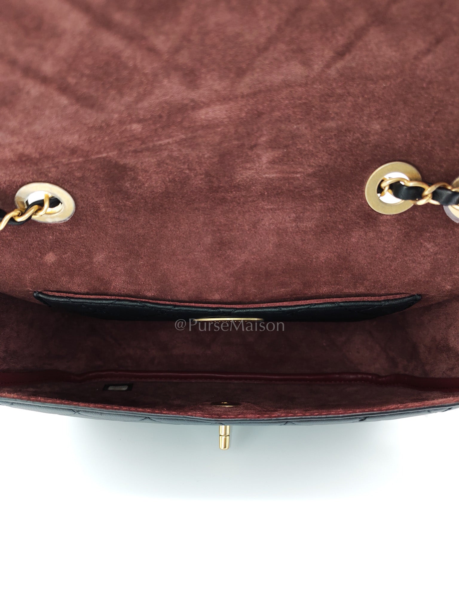 Multi-Pouching Flap Bag with Coin Purse in Black Calfskin Leather and Aged Gold Hardware Series 28 | Purse Maison Luxury Bags Shop