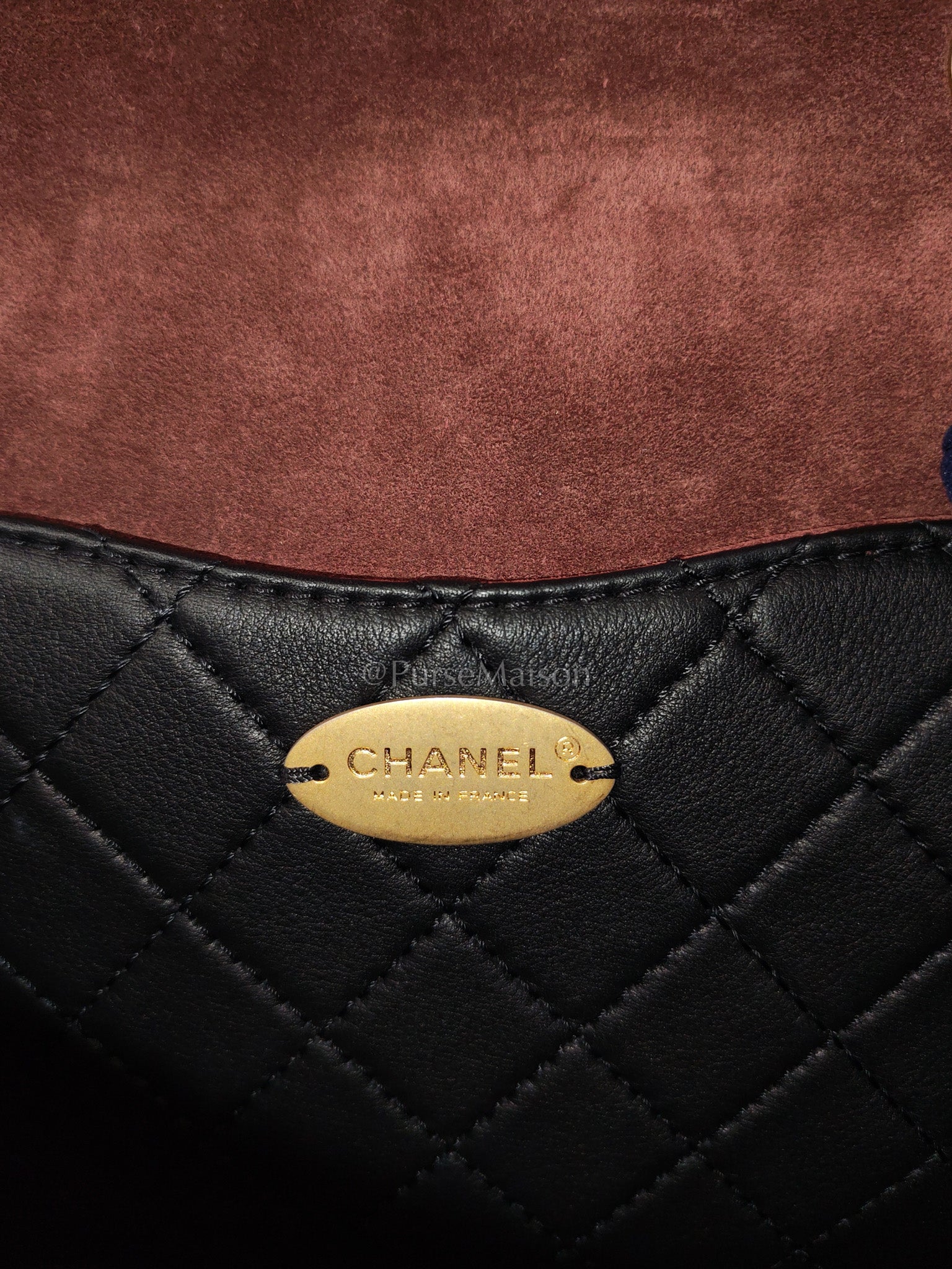 Multi-Pouching Flap Bag with Coin Purse in Black Calfskin Leather and Aged Gold Hardware Series 28 | Purse Maison Luxury Bags Shop