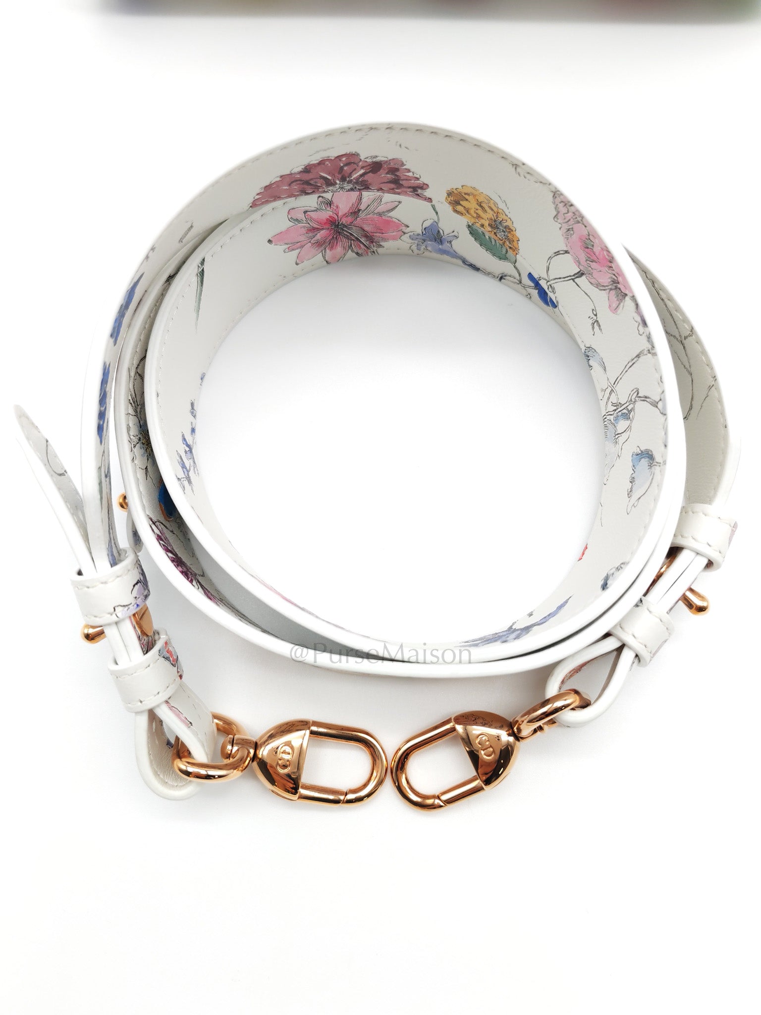 My ABCDior Lady Dior Small in White Florigelio Multicolor Calfskin Printed Rose Gold Hardware | Purse Maison Luxury Bags Shop