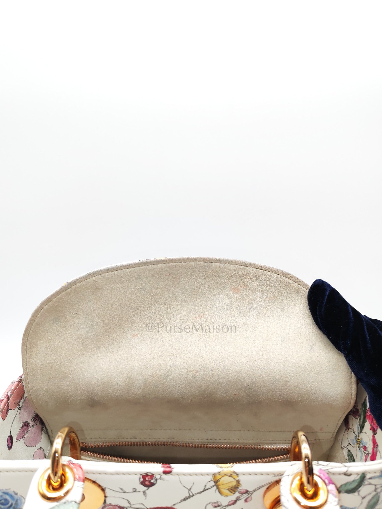 My ABCDior Lady Dior Small in White Florigelio Multicolor Calfskin Printed Rose Gold Hardware | Purse Maison Luxury Bags Shop