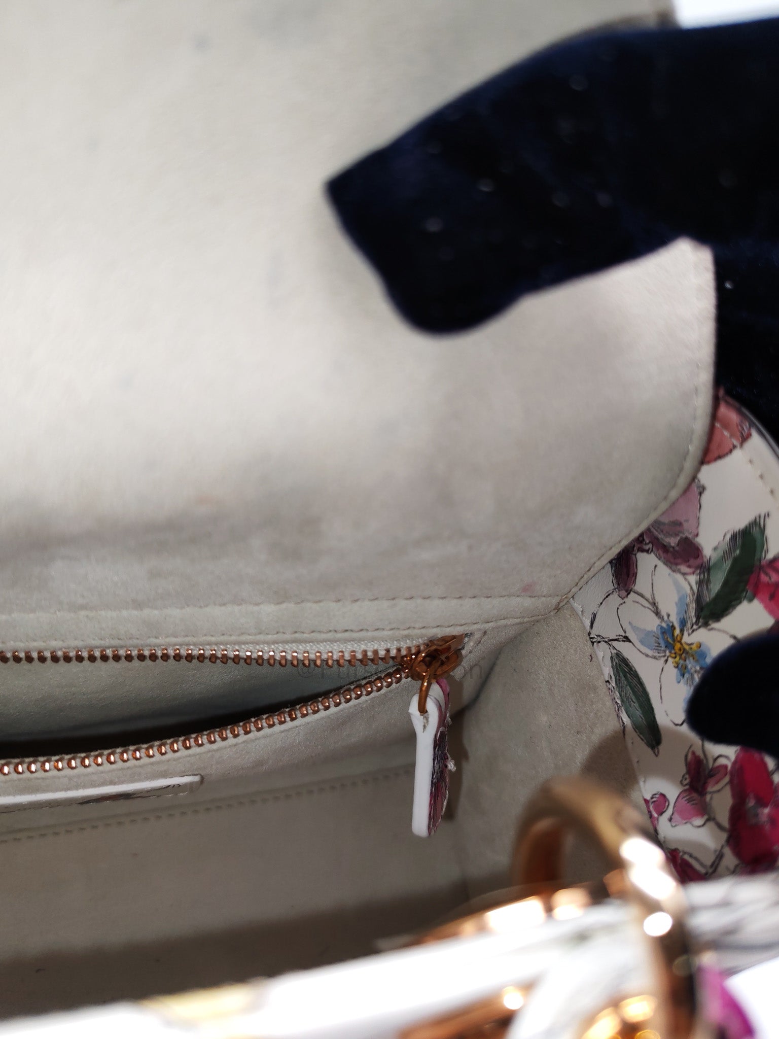 My ABCDior Lady Dior Small in White Florigelio Multicolor Calfskin Printed Rose Gold Hardware | Purse Maison Luxury Bags Shop