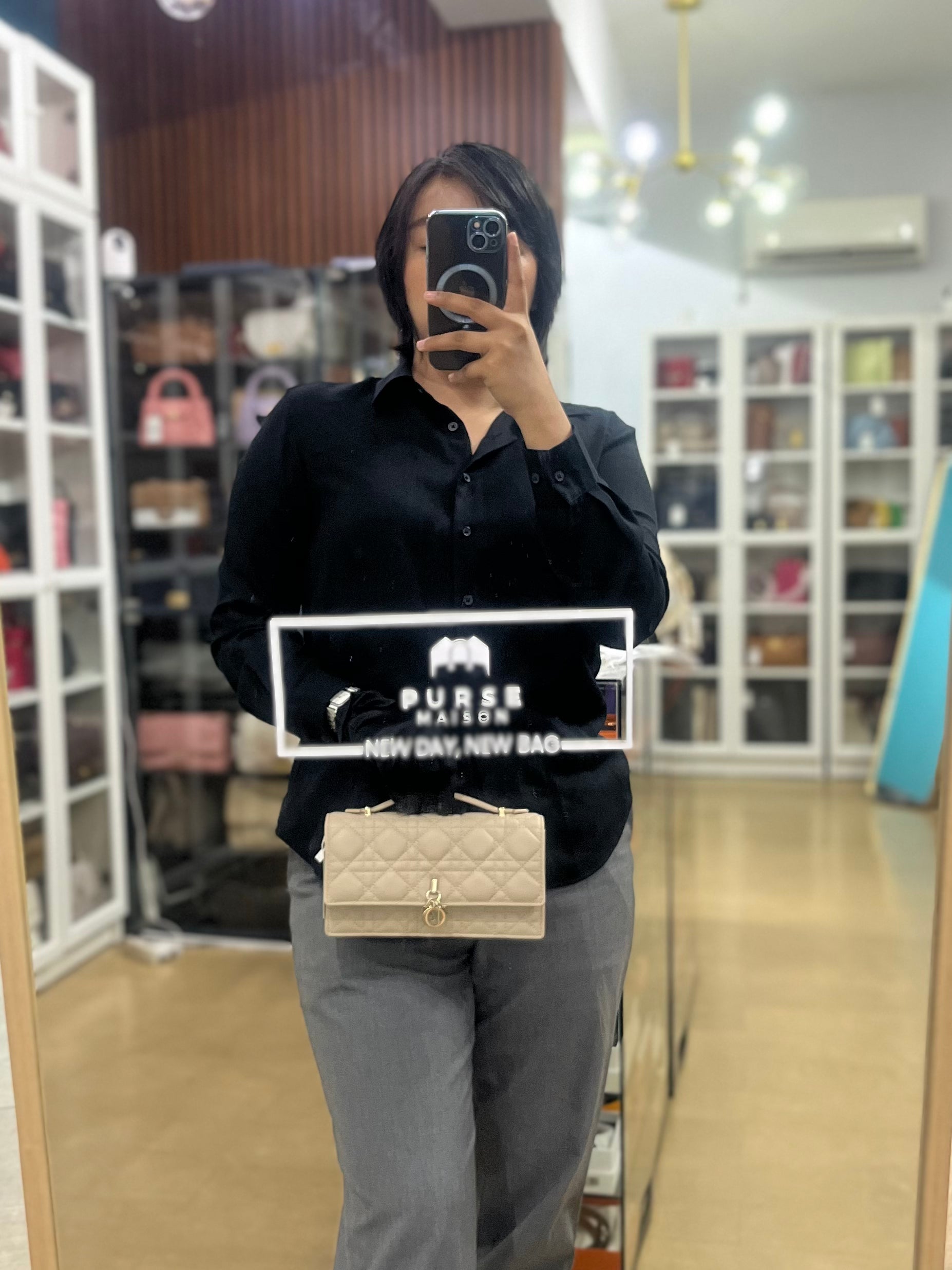 My Dior Mini Top Handle Bag in Biscuit | Purse Maison Luxury Bags Shop