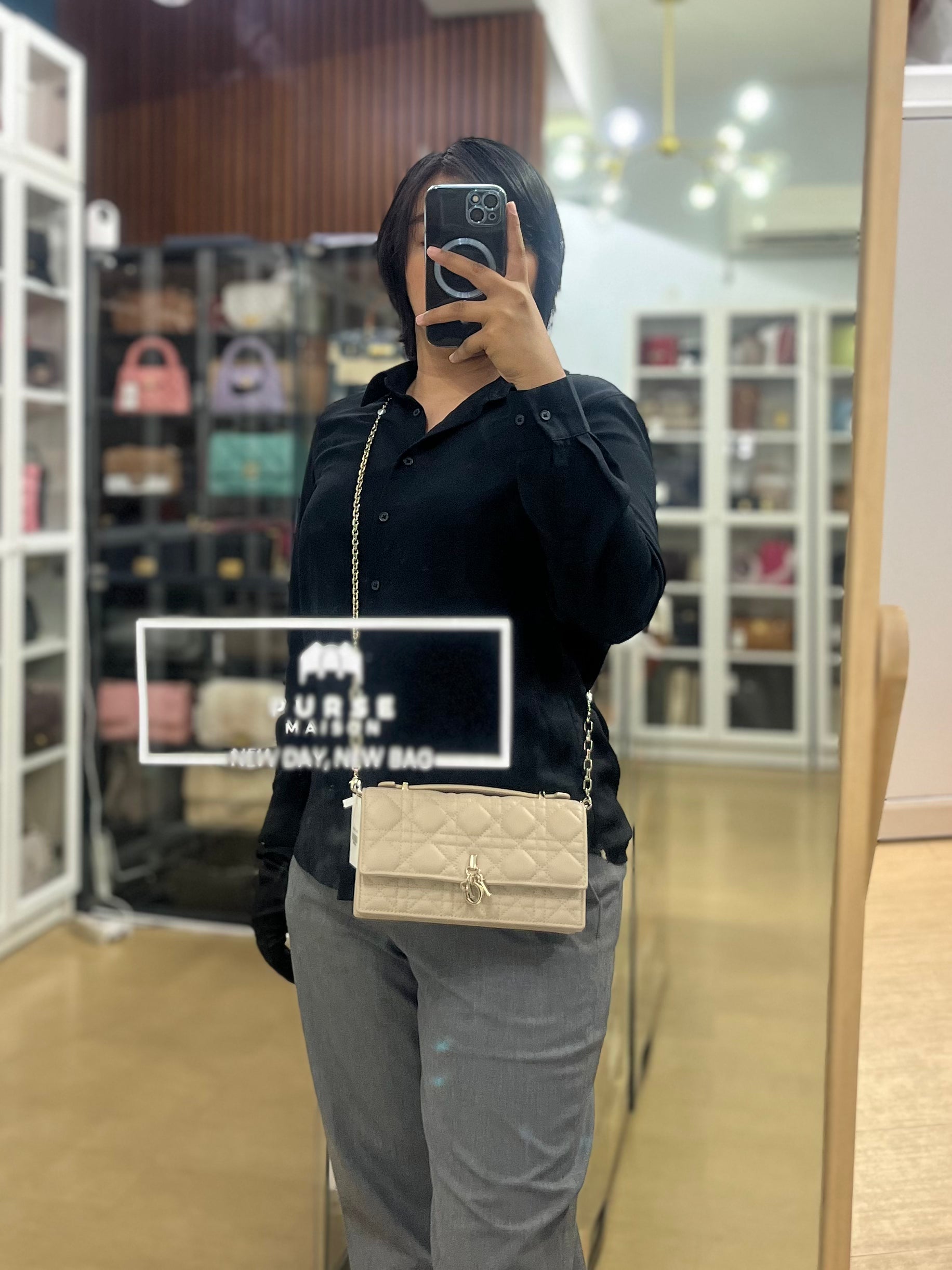 My Dior Mini Top Handle Bag in Biscuit | Purse Maison Luxury Bags Shop