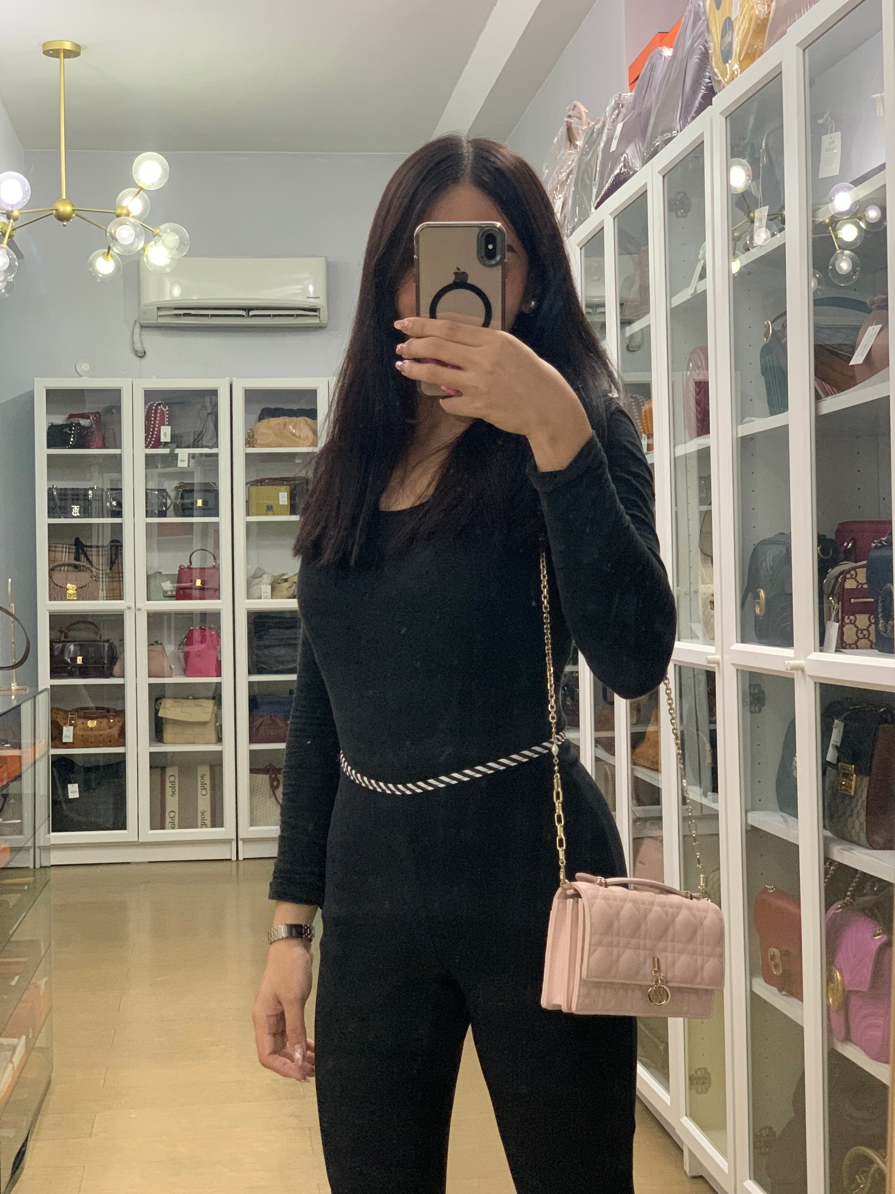 My Dior Mini Top Handle Bag in Powder Pink Gold Hardware | Purse Maison Luxury Bags Shop