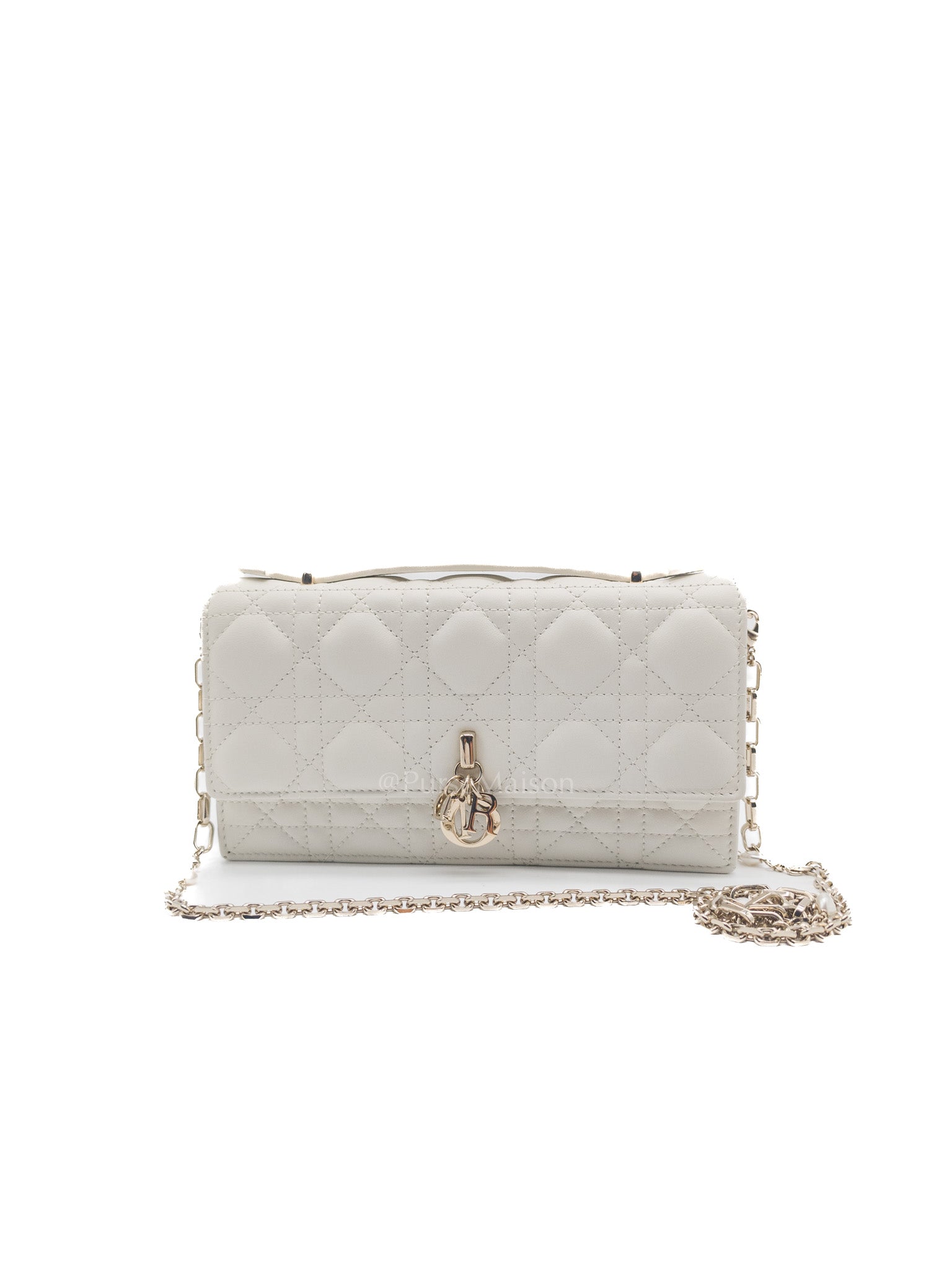 My Dior Mini Top Handle Bag in White Cannage Lambskin Leather | Purse Maison Luxury Bags Shop