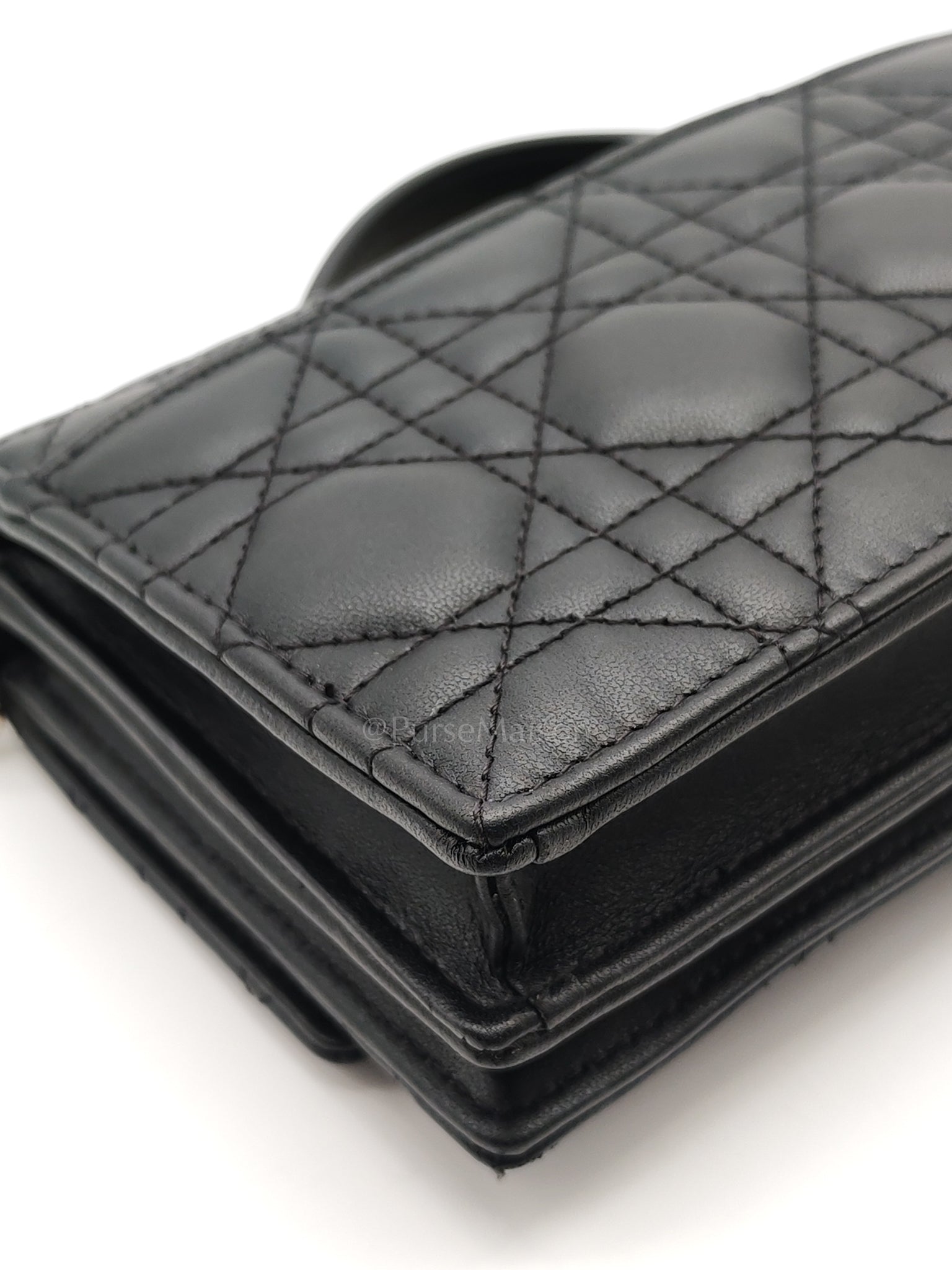My Dior Mini Top Handle in Black Cannage Calfskin Leather Chain Strap Bag | Purse Maison Luxury Bags Shop