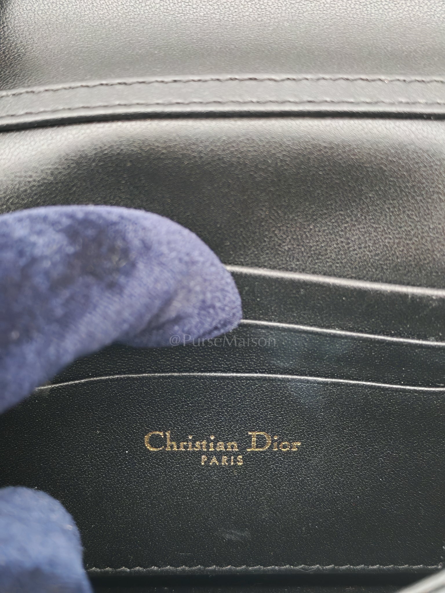 My Dior Mini Top Handle in Black Cannage Calfskin Leather Chain Strap Bag | Purse Maison Luxury Bags Shop