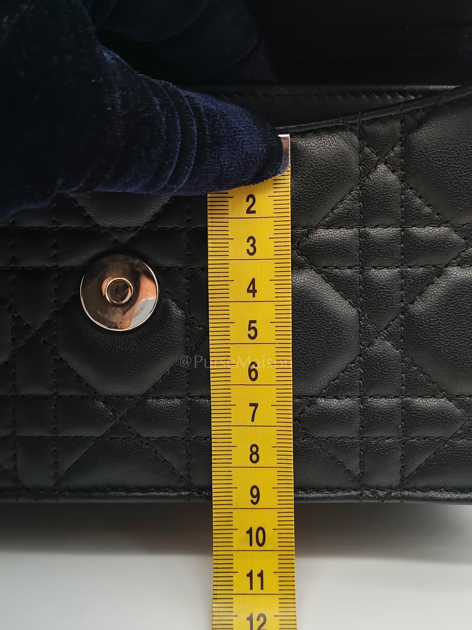 My Dior Mini Top Handle in Black Cannage Calfskin Leather Chain Strap Bag | Purse Maison Luxury Bags Shop