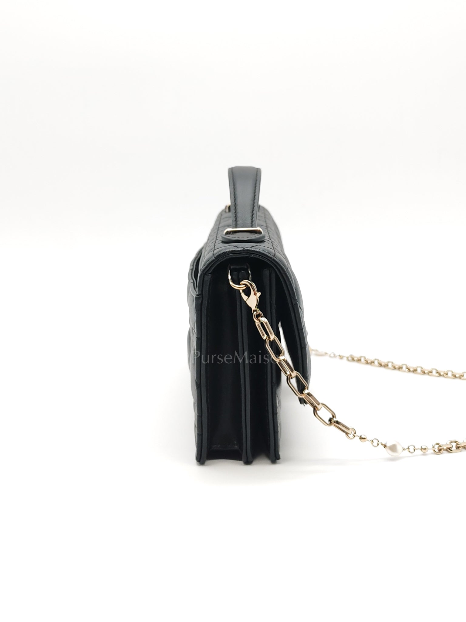 My Dior Mini Top Handle in Black Cannage Calfskin Leather Chain Strap Bag | Purse Maison Luxury Bags Shop