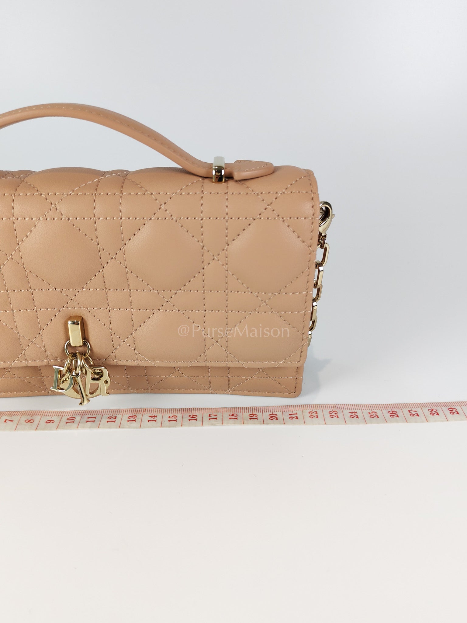 My Dior Top Handle Bag Mini in Blush Pink Quilted Cannage Leather & Light Gold Hardware | Purse Maison Luxury Bags Shop