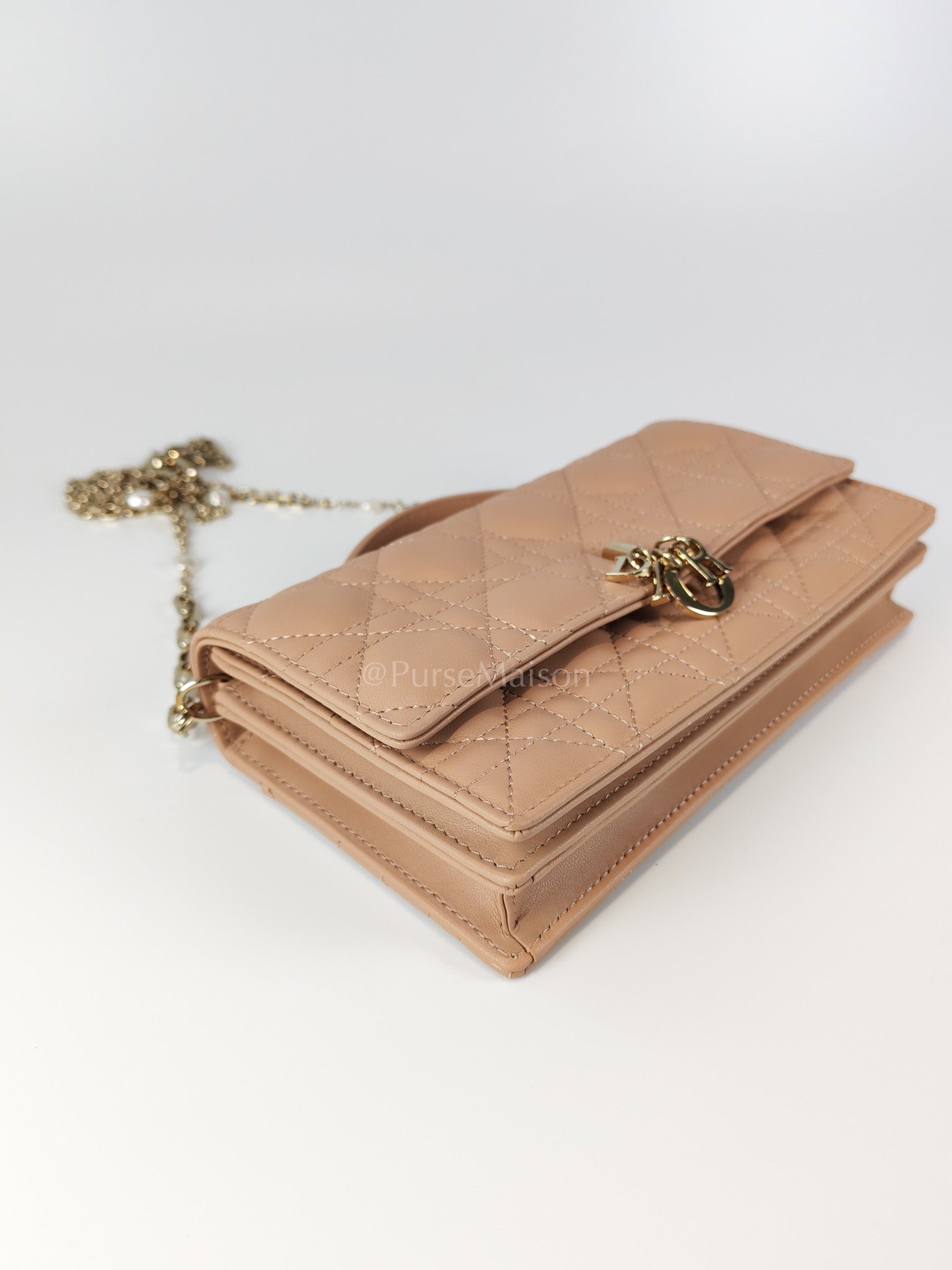 My Dior Top Handle Bag Mini in Blush Pink Quilted Cannage Leather & Light Gold Hardware | Purse Maison Luxury Bags Shop