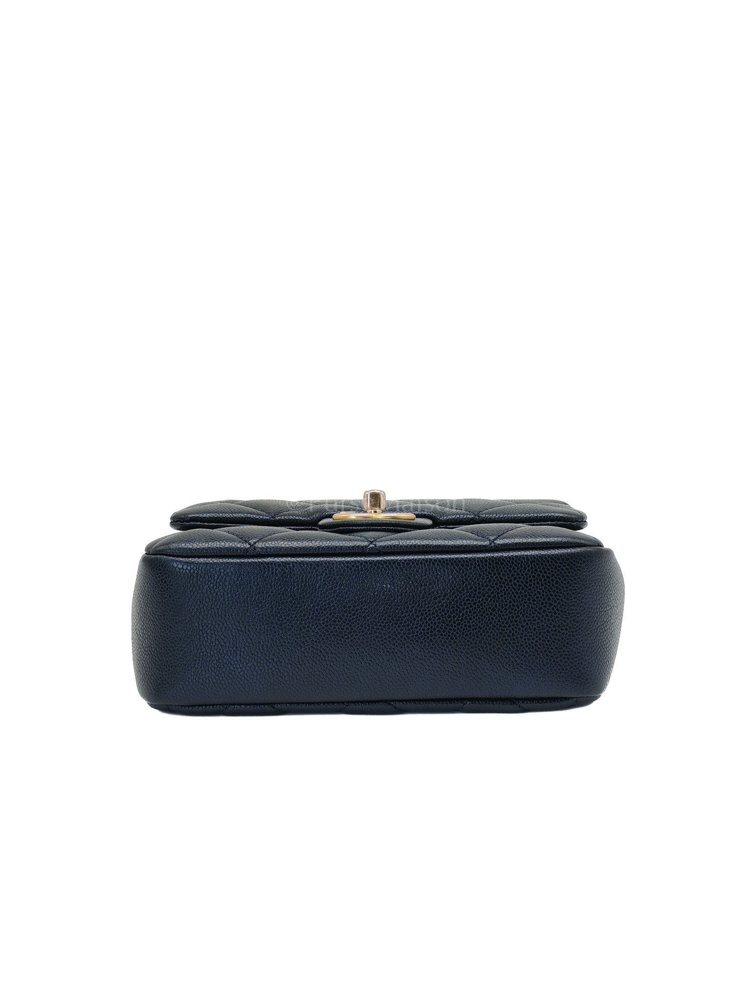 My Perfect Mini Flap Bag Iridescent Blue Caviar Leather and Aged Gold Hardware (Microchip) | Purse Maison Luxury Bags Shop