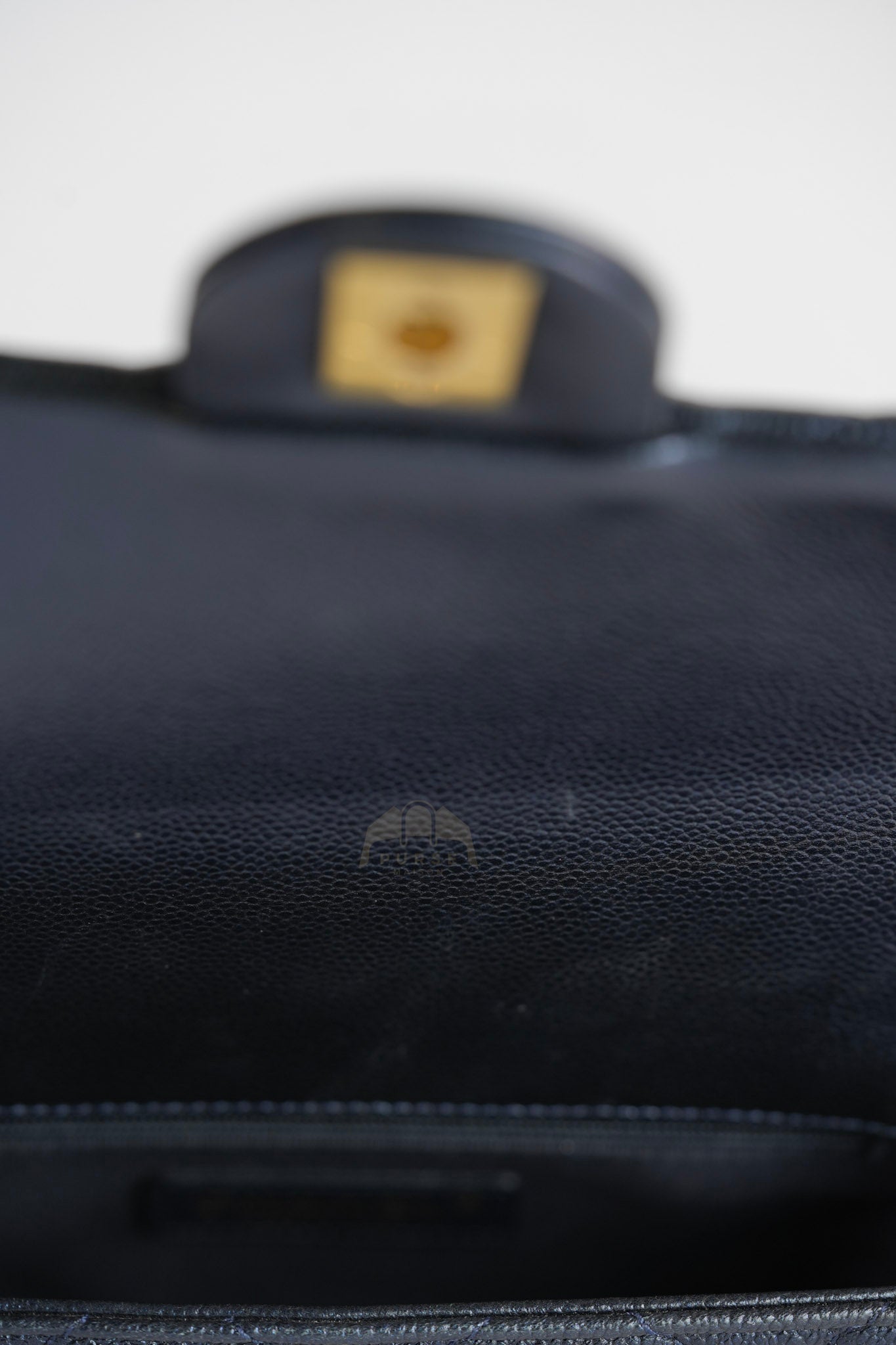 My Perfect Mini Iridescent Navy Blue in Quilted Caviar Leather and Aged Gold Hardware (Microchip) | Purse Maison Luxury Bags Shop