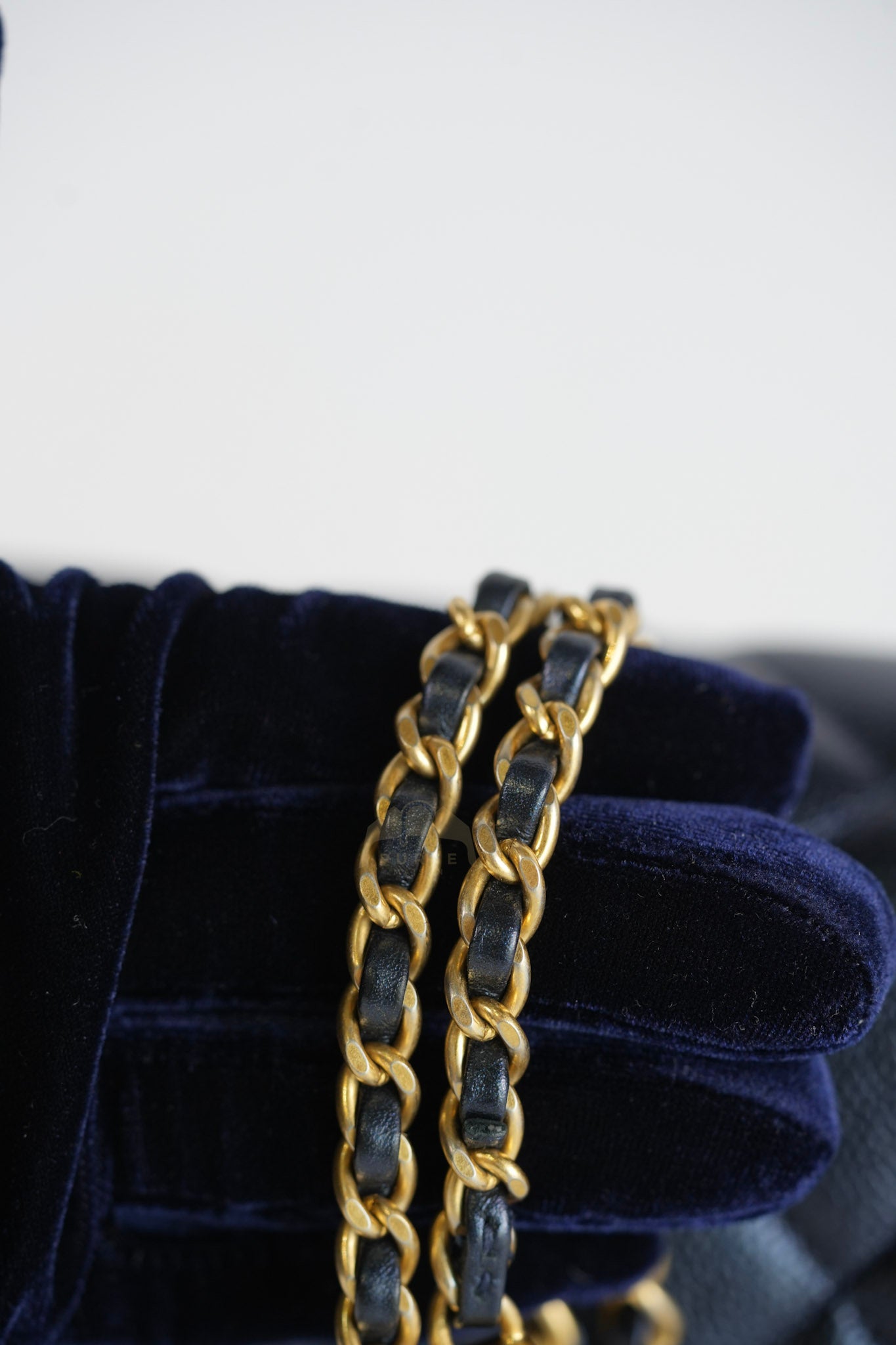 My Perfect Mini Iridescent Navy Blue in Quilted Caviar Leather and Aged Gold Hardware (Microchip) | Purse Maison Luxury Bags Shop