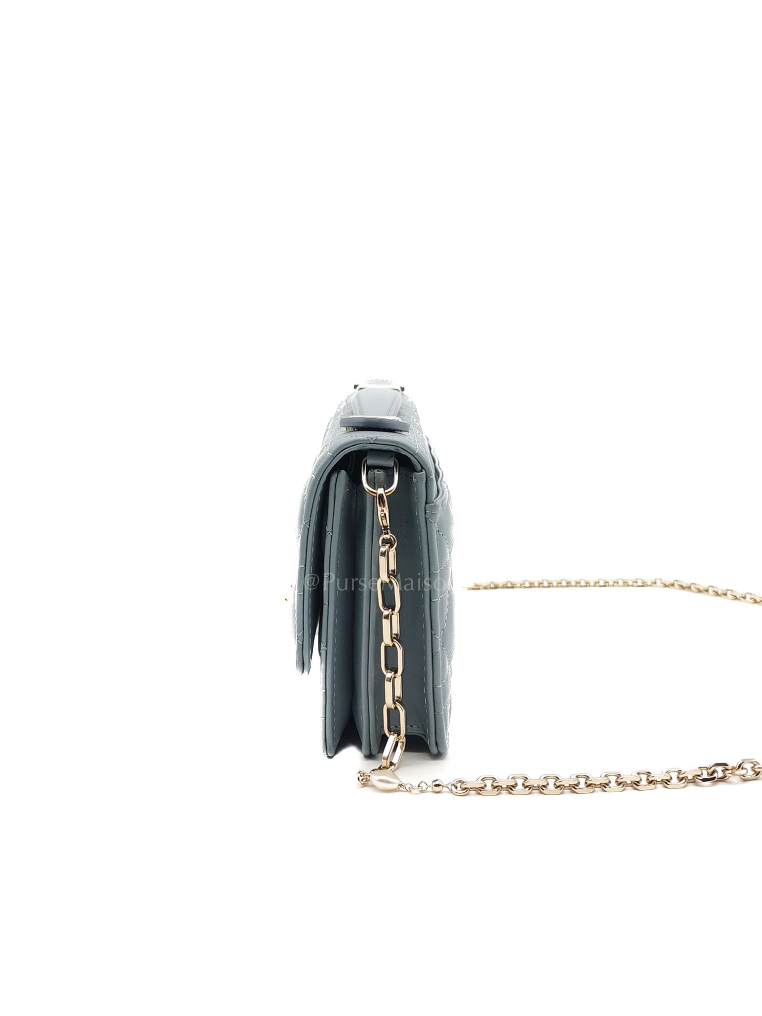 My Dior Mini Top Handle Bag in Cloud Blue Cannage Lambskin Leather Light Gold Hardware