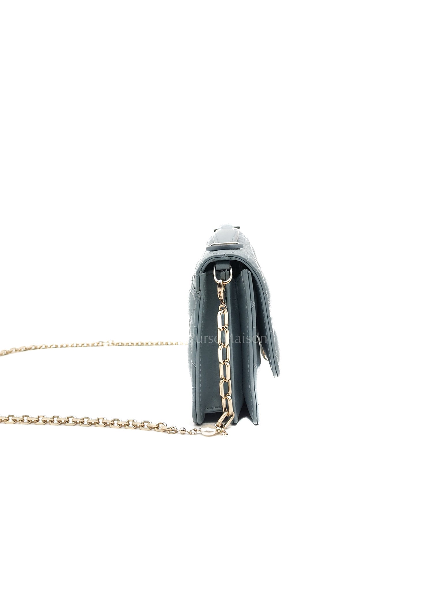 My Dior Mini Top Handle Bag in Cloud Blue Cannage Lambskin Leather Light Gold Hardware