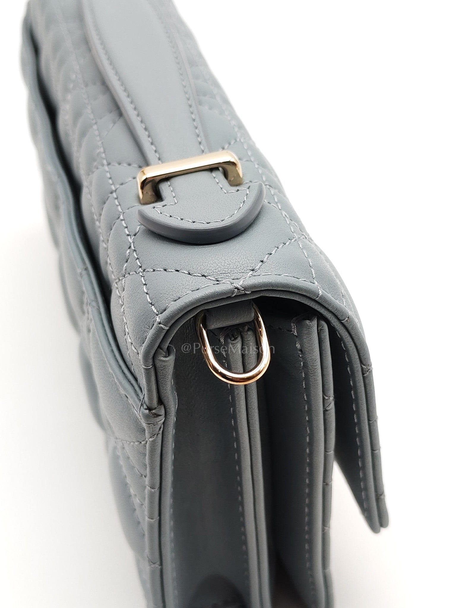 My Dior Mini Top Handle Bag in Cloud Blue Cannage Lambskin Leather Light Gold Hardware