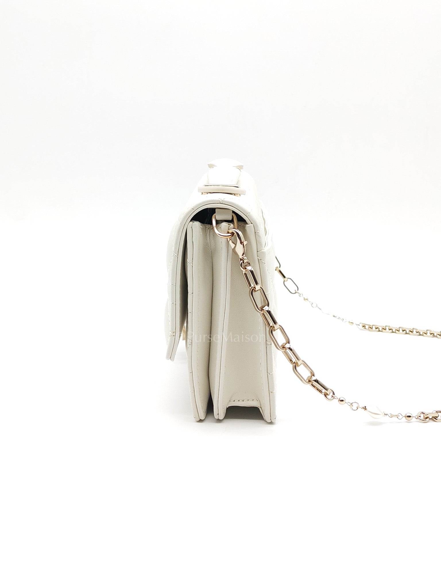 My Dior Mini Top Handle Bag in White Cannage Lambskin Leather