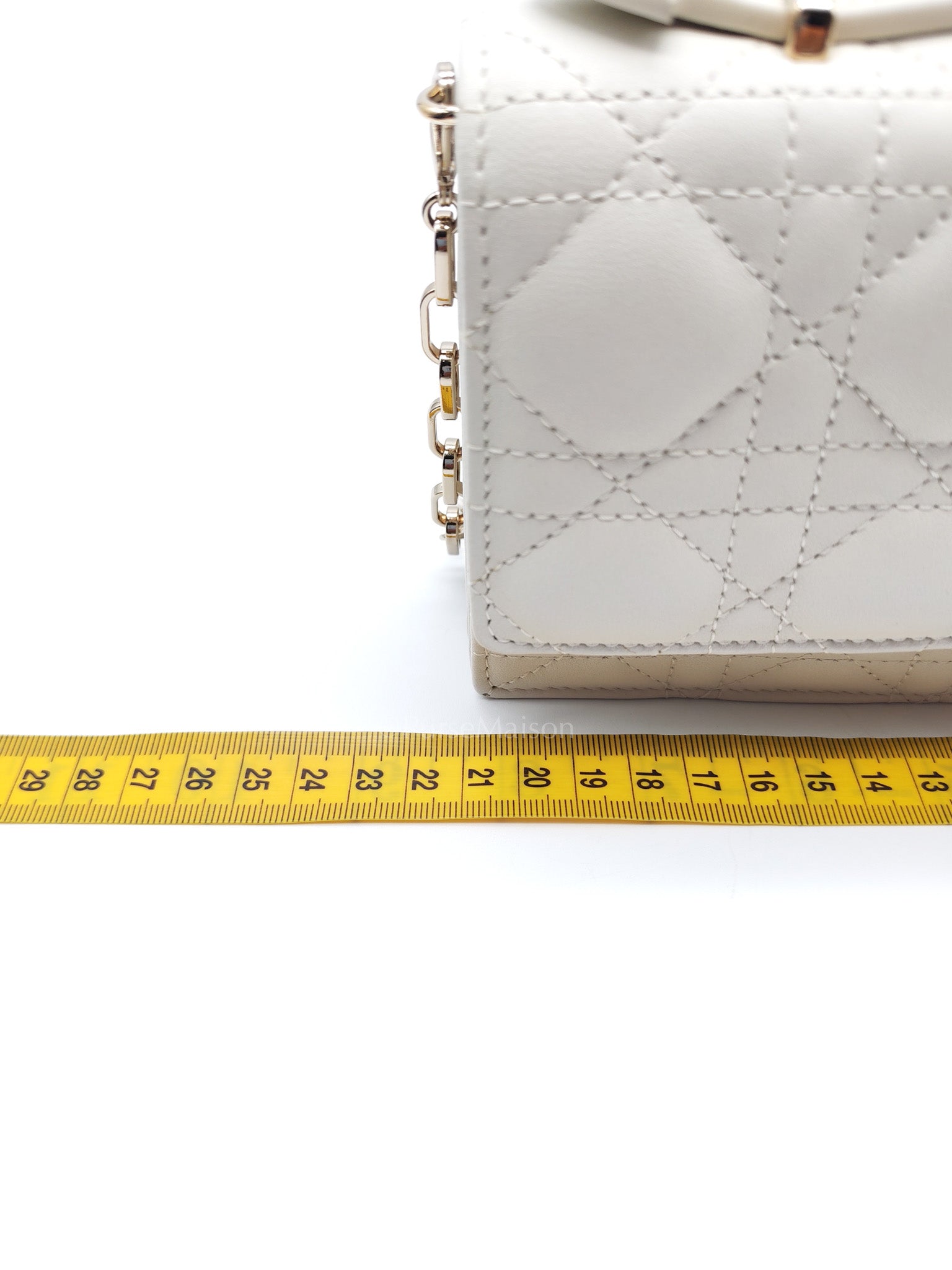 My Dior Mini Top Handle Bag in White Cannage Lambskin Leather