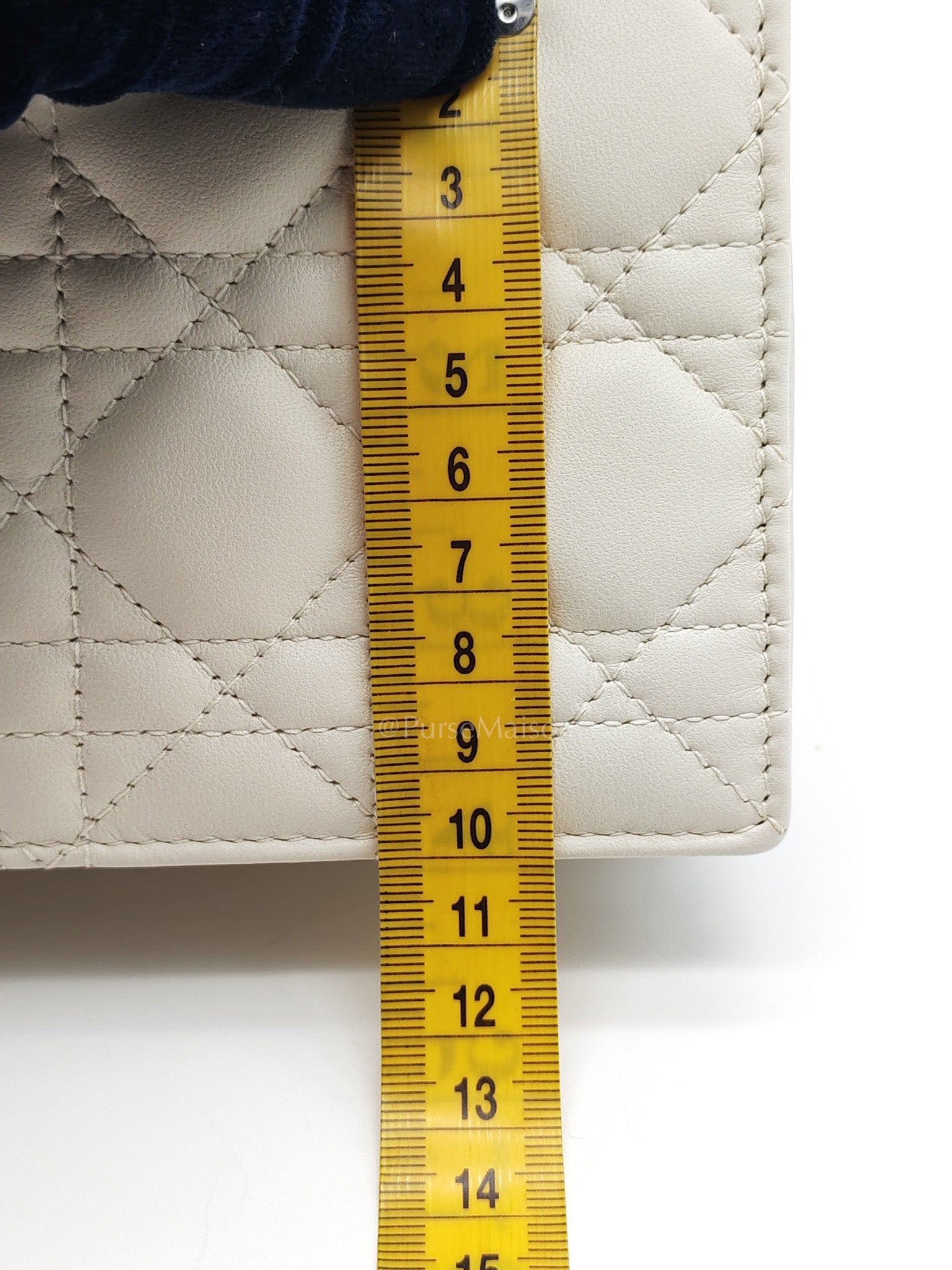 My Dior Mini Top Handle Bag in White Cannage Lambskin Leather