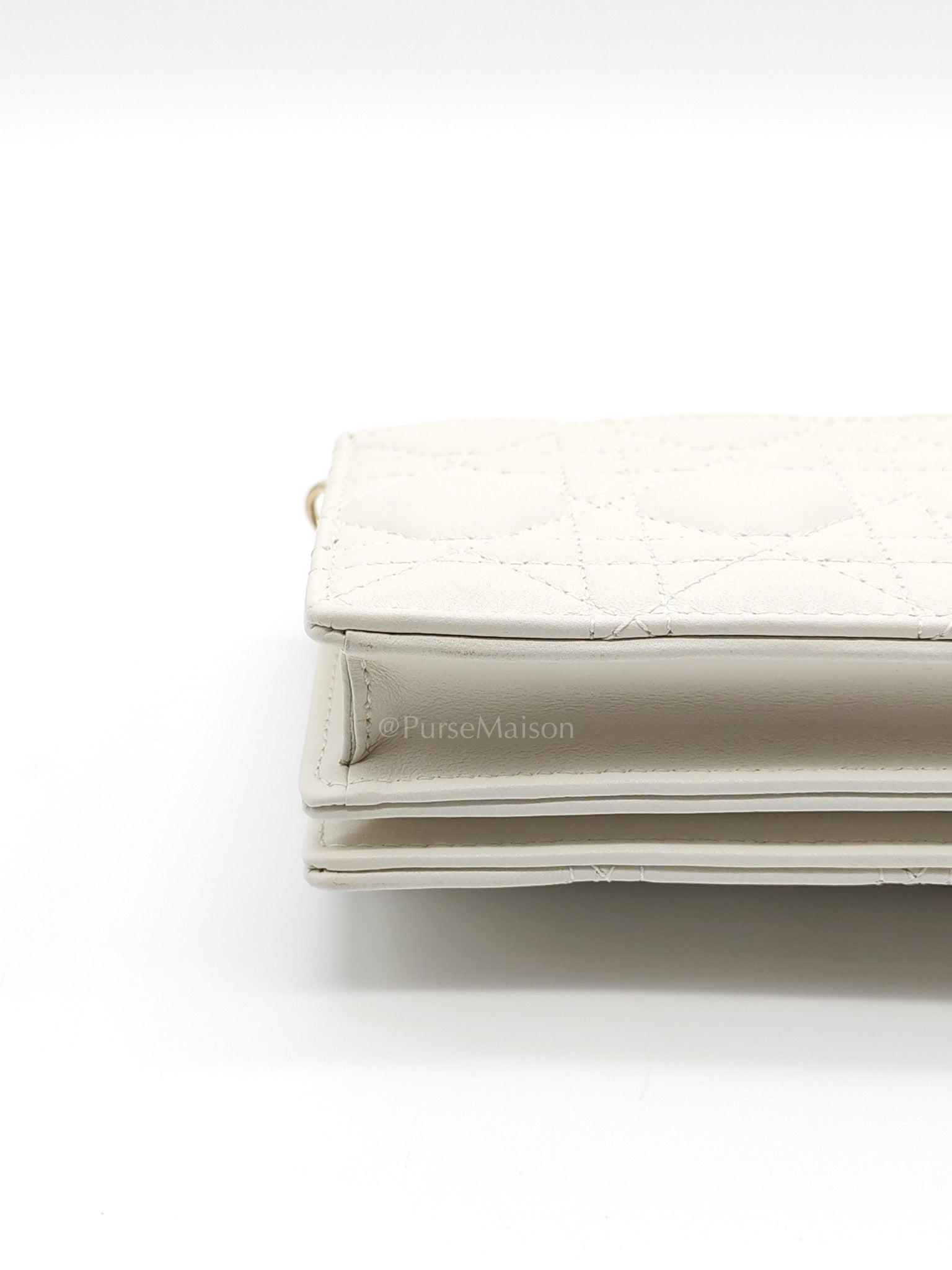 My Dior Mini Top Handle Bag in White Cannage Lambskin Leather