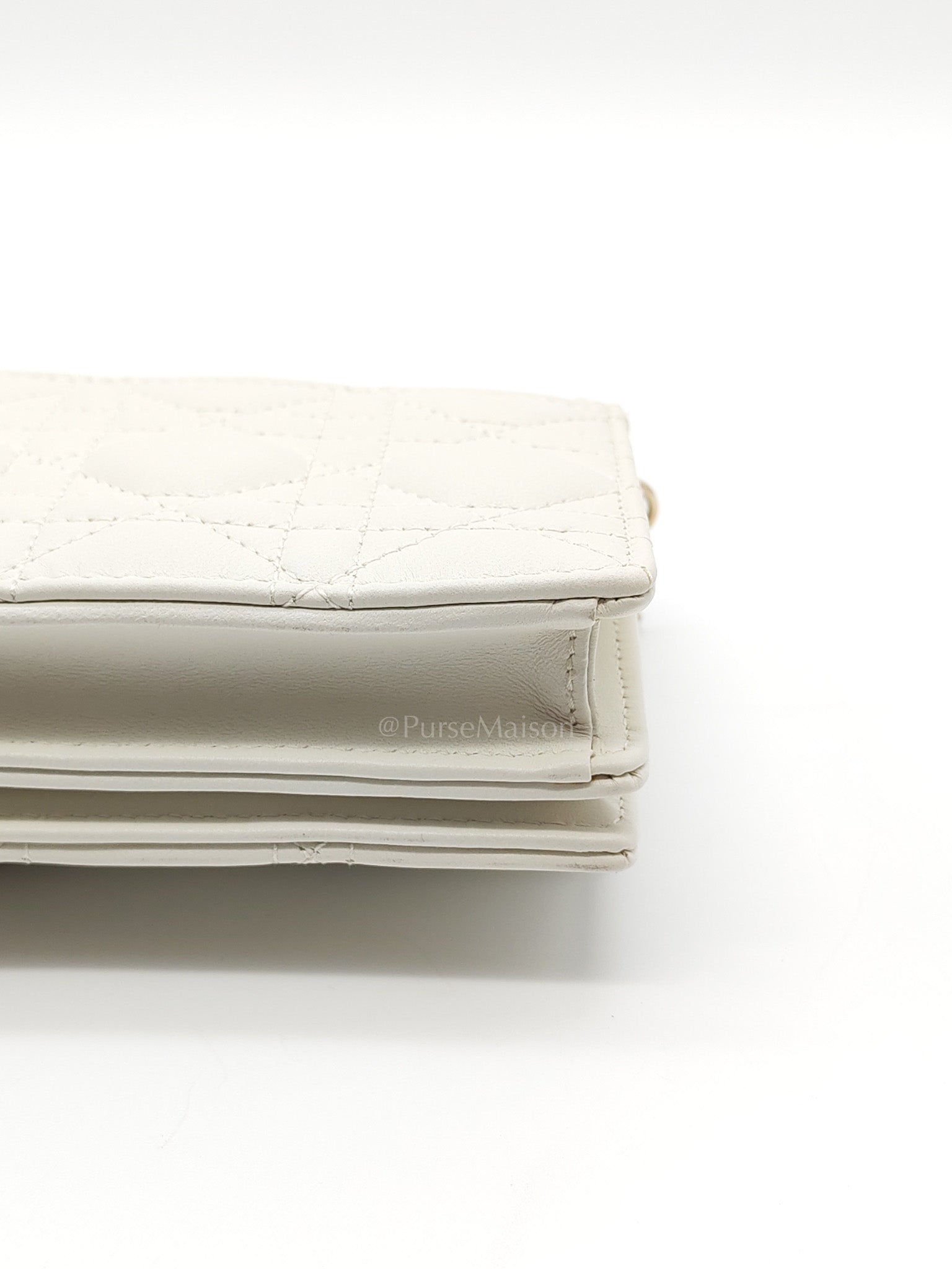 My Dior Mini Top Handle Bag in White Cannage Lambskin Leather