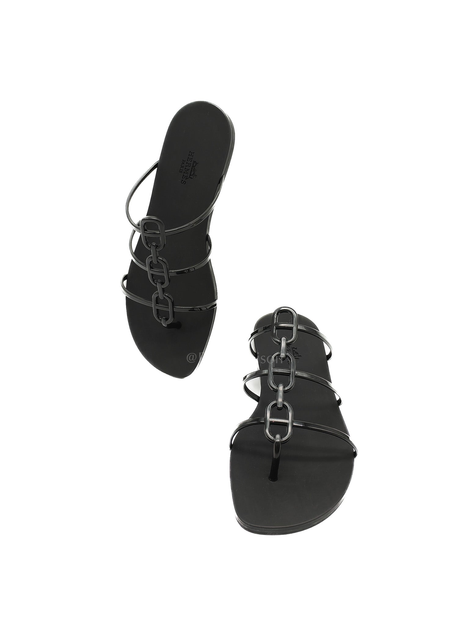Mykonos Rubber Sandals in Black/Noir Size 38 EU (24 cm) | Purse Maison Luxury Bags Shop