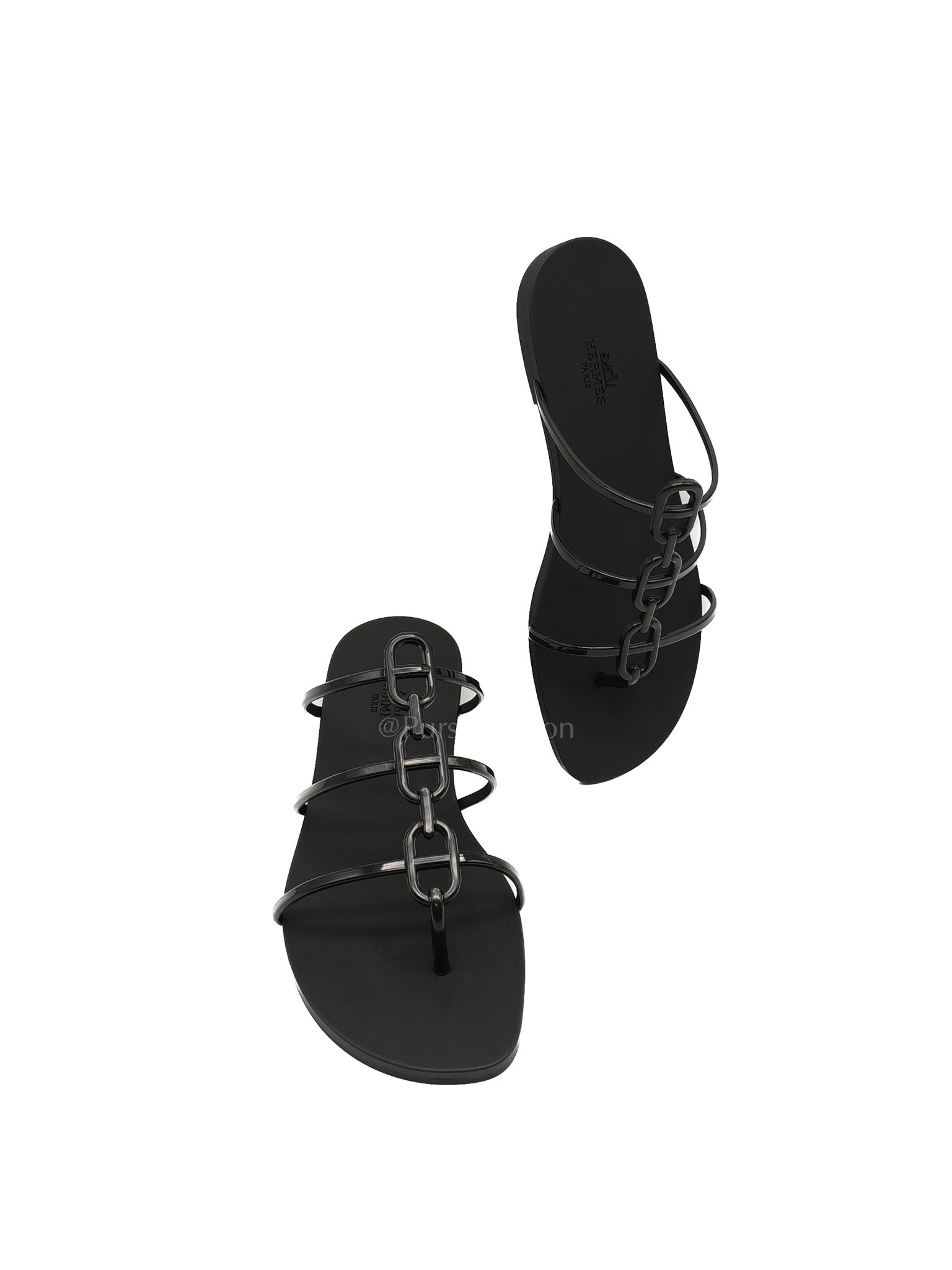 Mykonos Rubber Sandals in Black/Noir Size 38 EU (24 cm)
