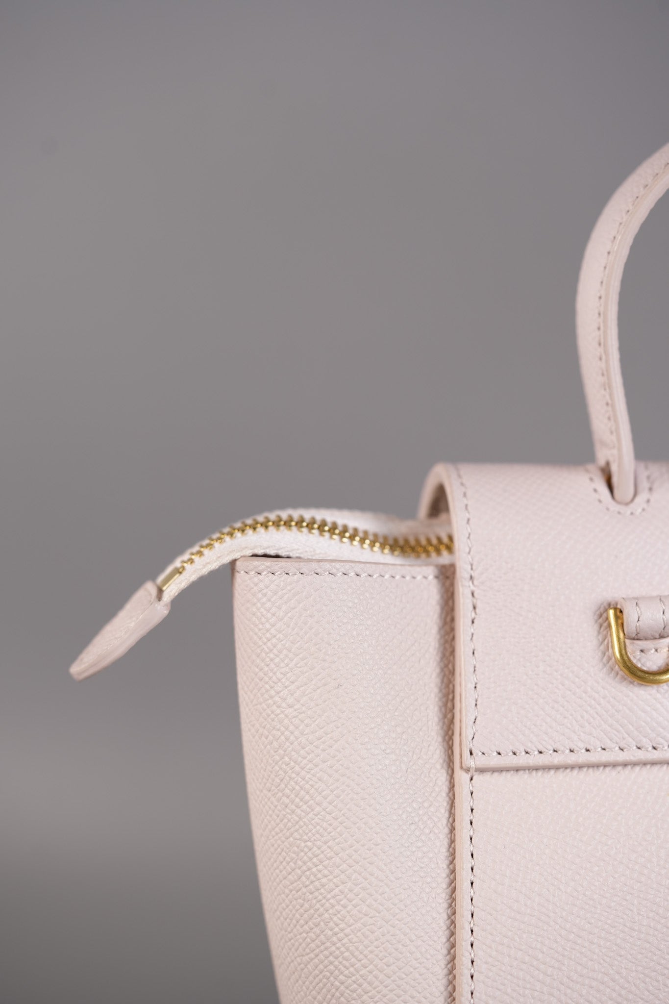 Nano Belt Bag in Light Pink Grained Calfskin Leather | Purse Maison Luxury Bags Shop