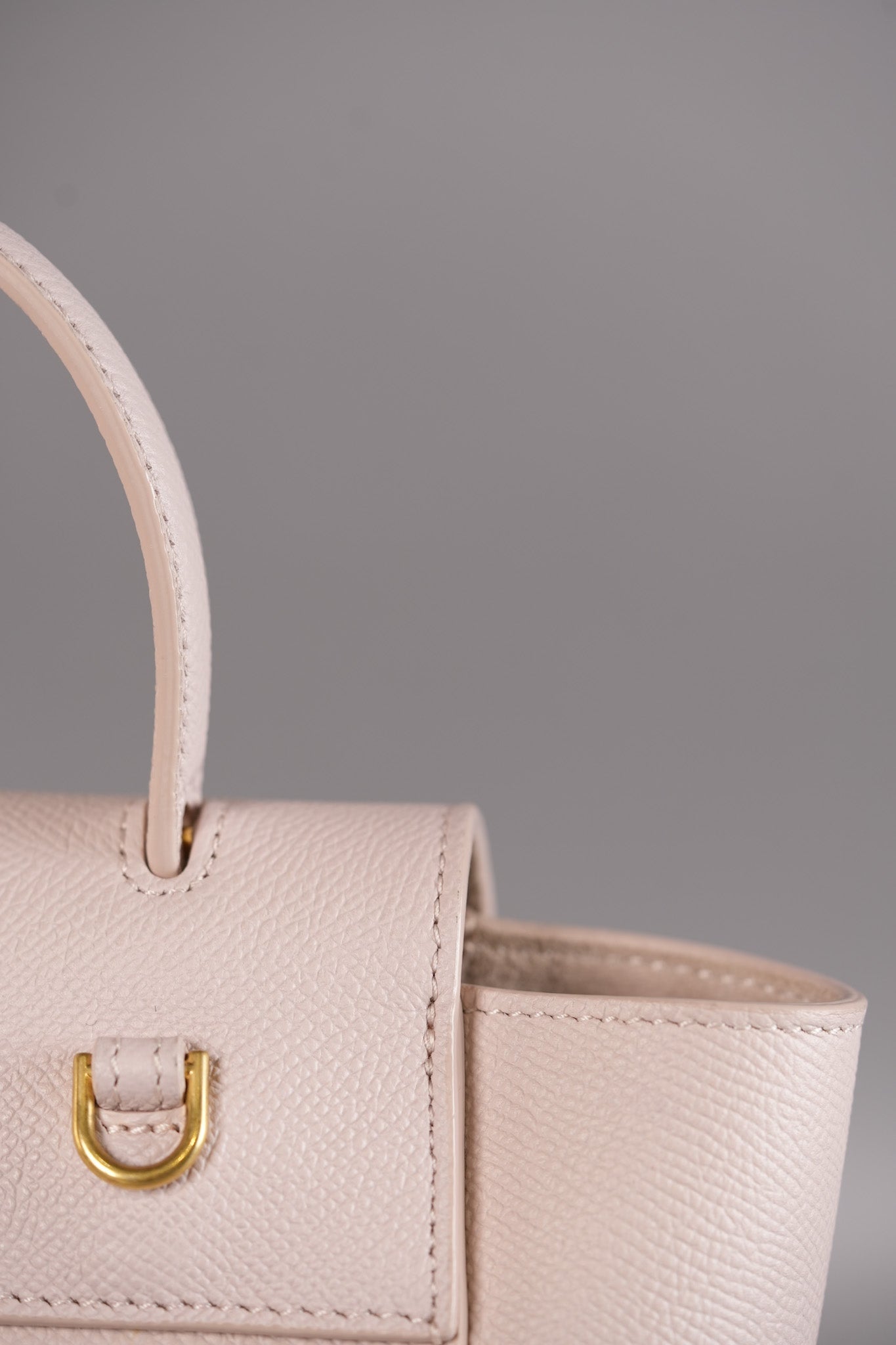 Nano Belt Bag in Light Pink Grained Calfskin Leather | Purse Maison Luxury Bags Shop