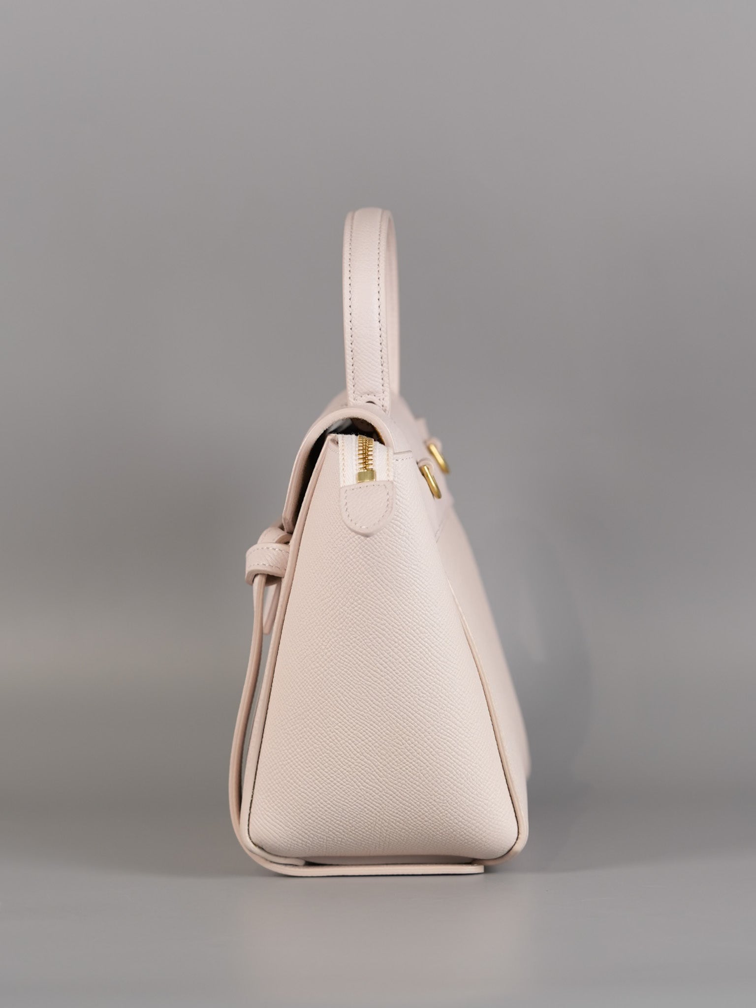 Nano Belt Bag in Light Pink Grained Calfskin Leather | Purse Maison Luxury Bags Shop