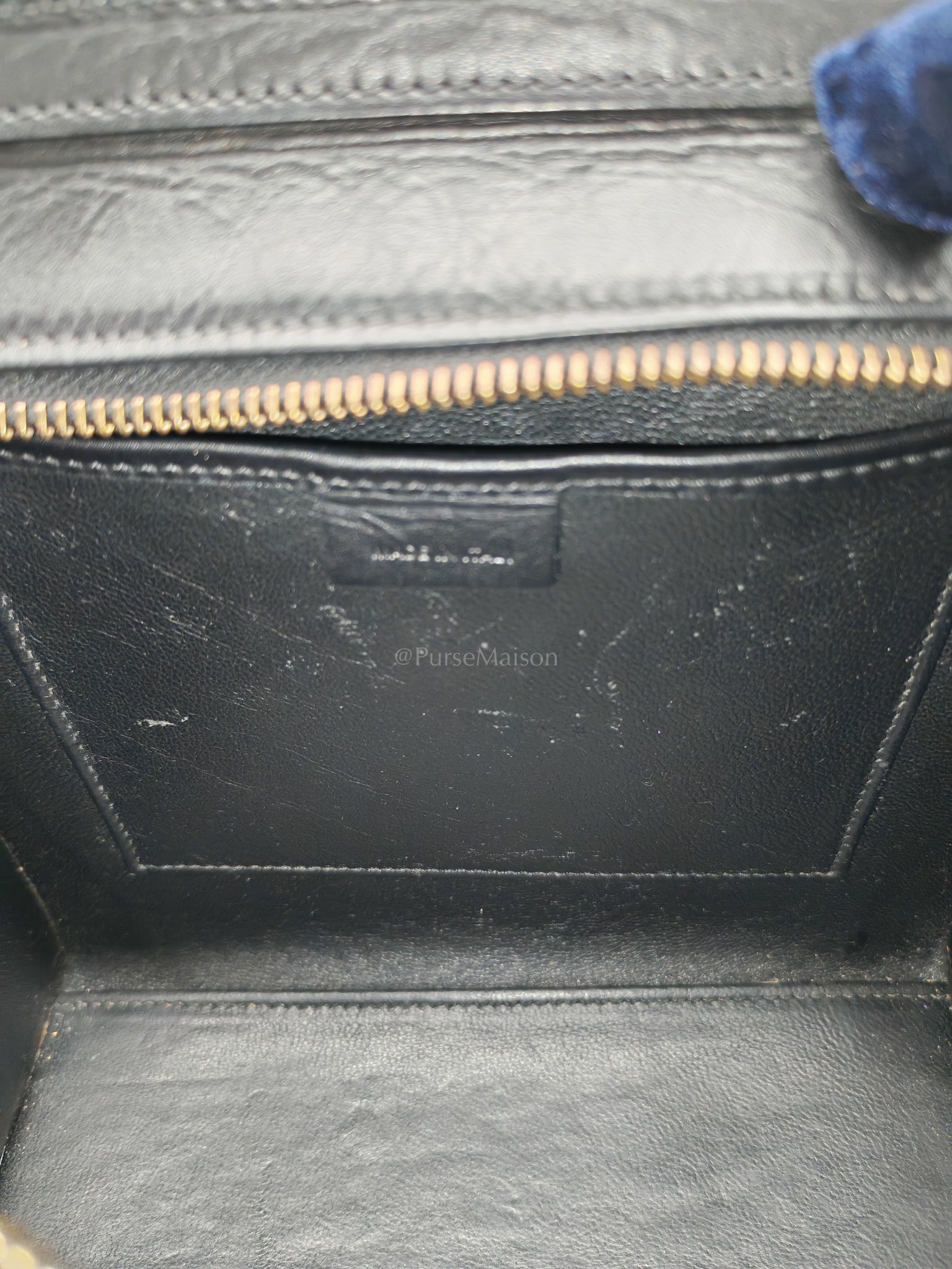 Nano Luggage Bag in Tweed Black & White Canvas | Purse Maison Luxury Bags Shop