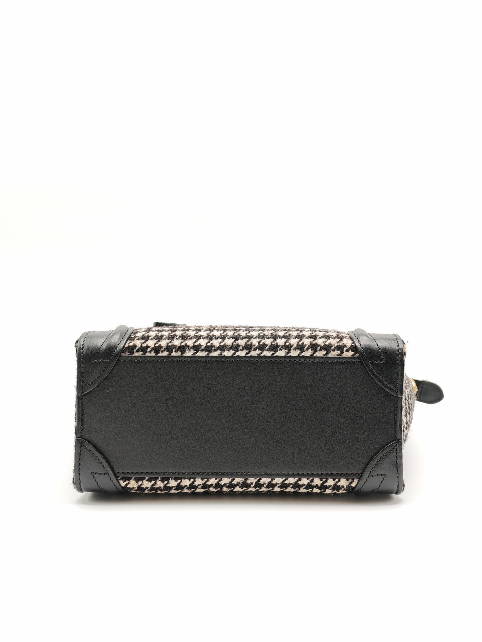 Nano Luggage Bag in Tweed Black & White Canvas | Purse Maison Luxury Bags Shop