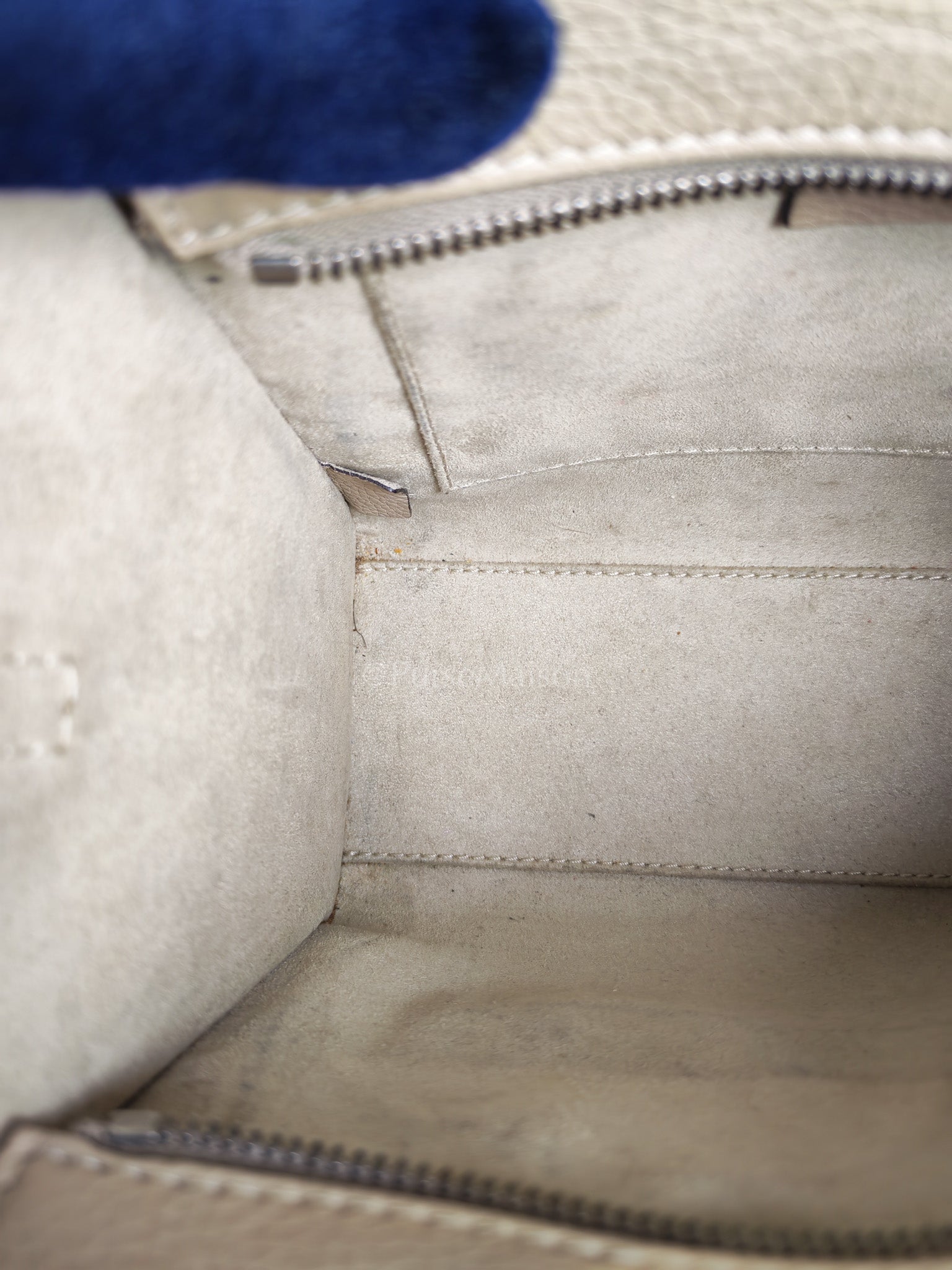 Nano Luggage in Beige Drummed Calfskin Leather Shoulder Bag | Purse Maison Luxury Bags Shop