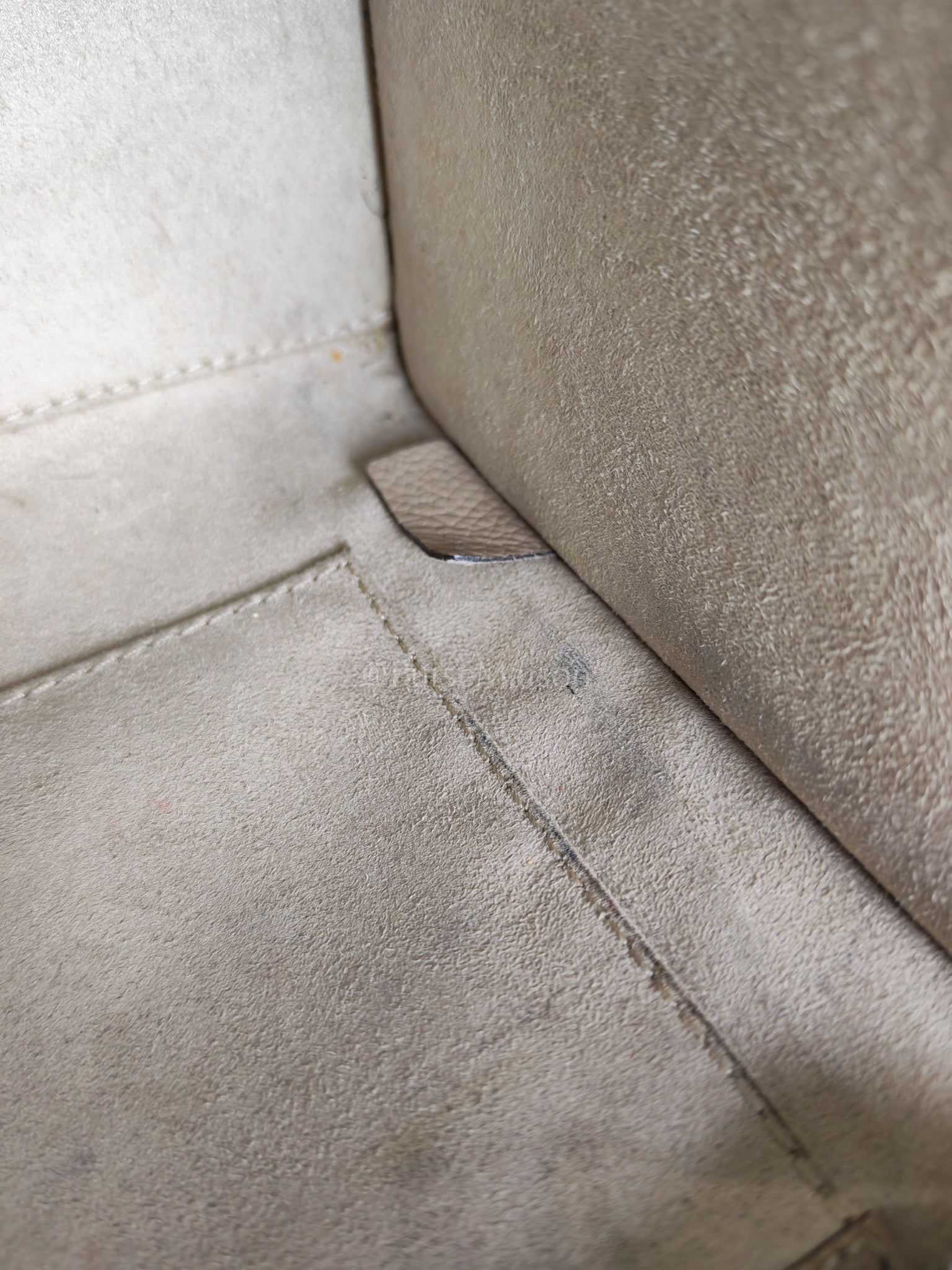 Nano Luggage in Beige Drummed Calfskin Leather Shoulder Bag | Purse Maison Luxury Bags Shop