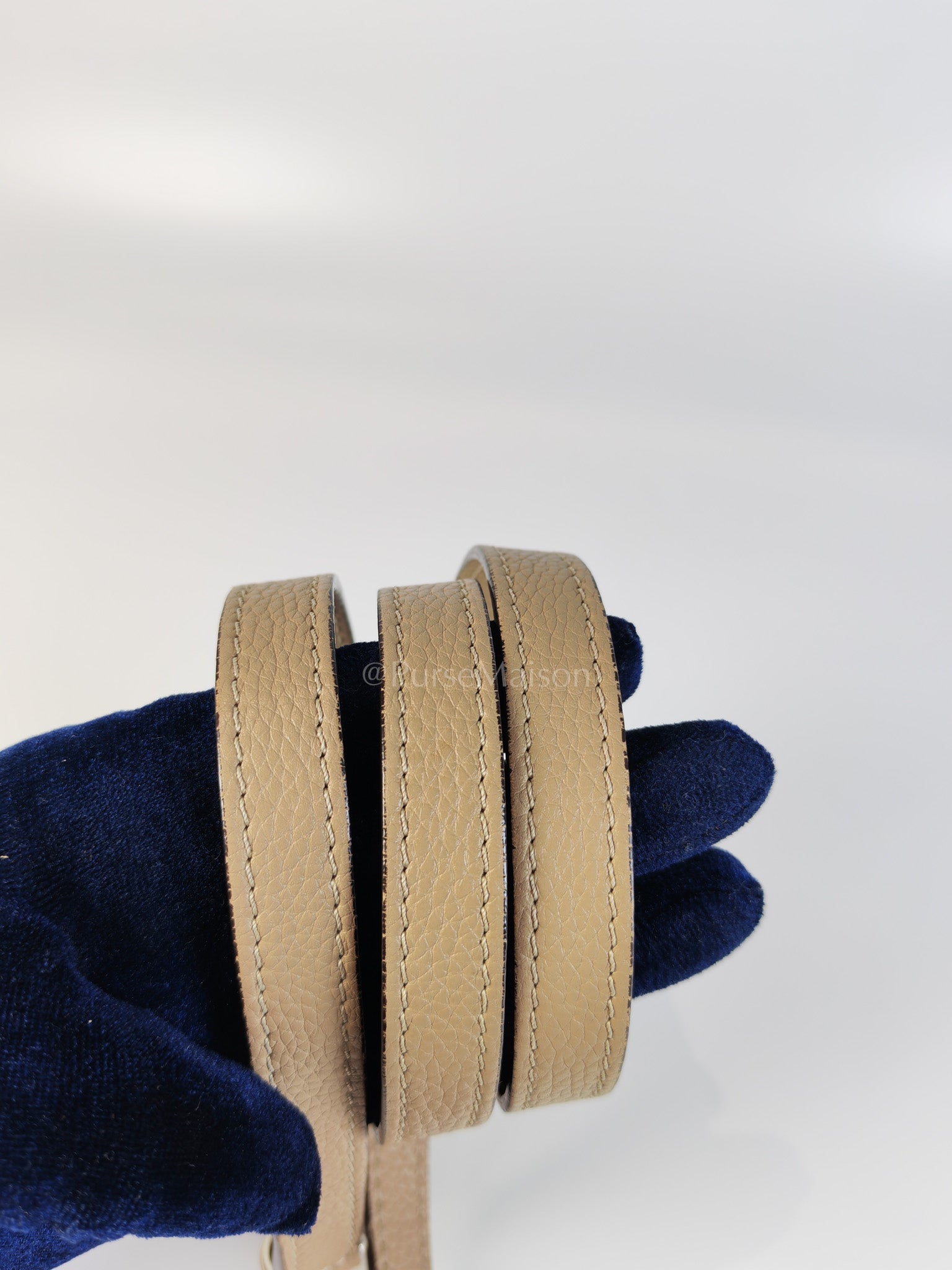 Nano Luggage in Beige Drummed Calfskin Leather Shoulder Bag | Purse Maison Luxury Bags Shop