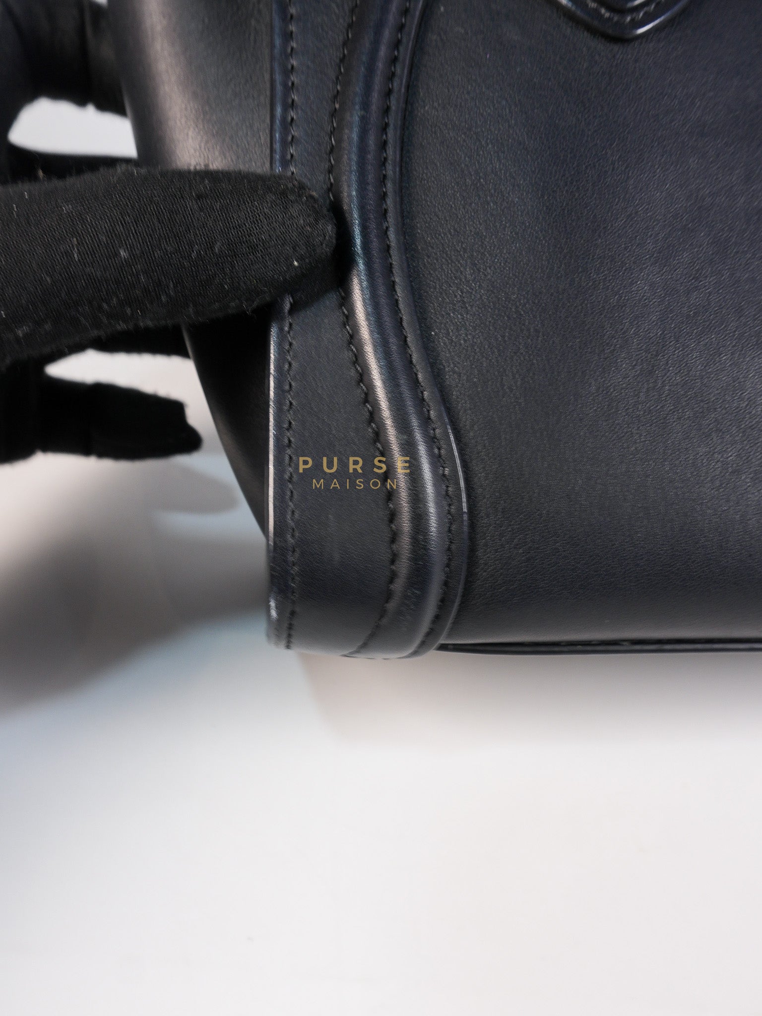 Micro Luggage Tote Bag in Black Calfskin Leather | Purse Maison Luxury Bags Shop