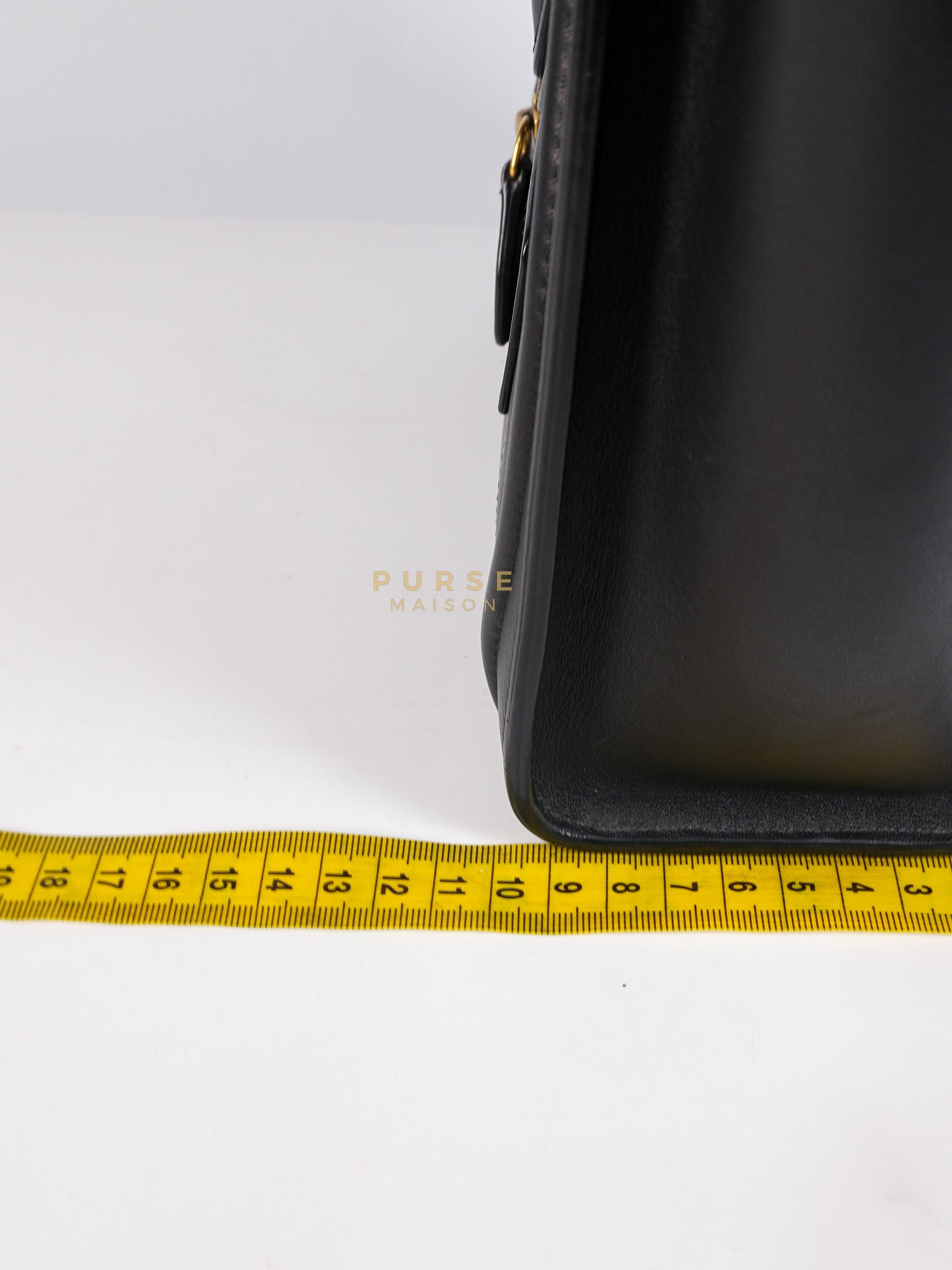 Micro Luggage Tote Bag in Black Calfskin Leather | Purse Maison Luxury Bags Shop