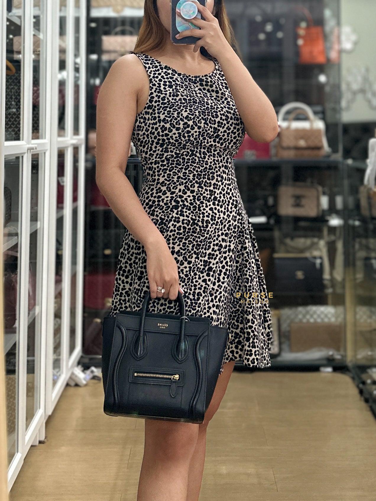 Nano Luggage Tote Bag in Black Calfskin Leather | Purse Maison Luxury Bags Shop