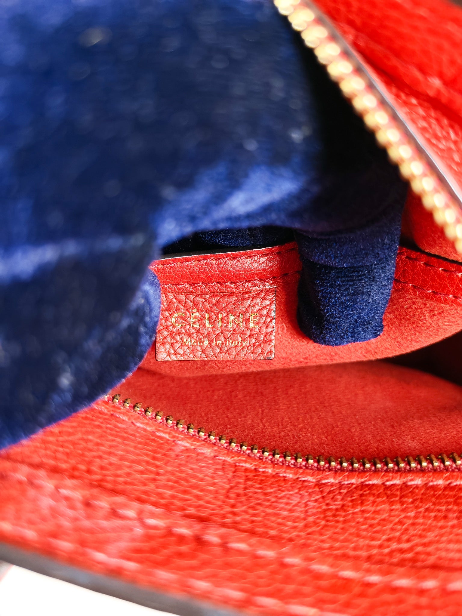 Nano Luggage Tote Bag in Red Grained Calfskin Leather | Purse Maison Luxury Bags Shop