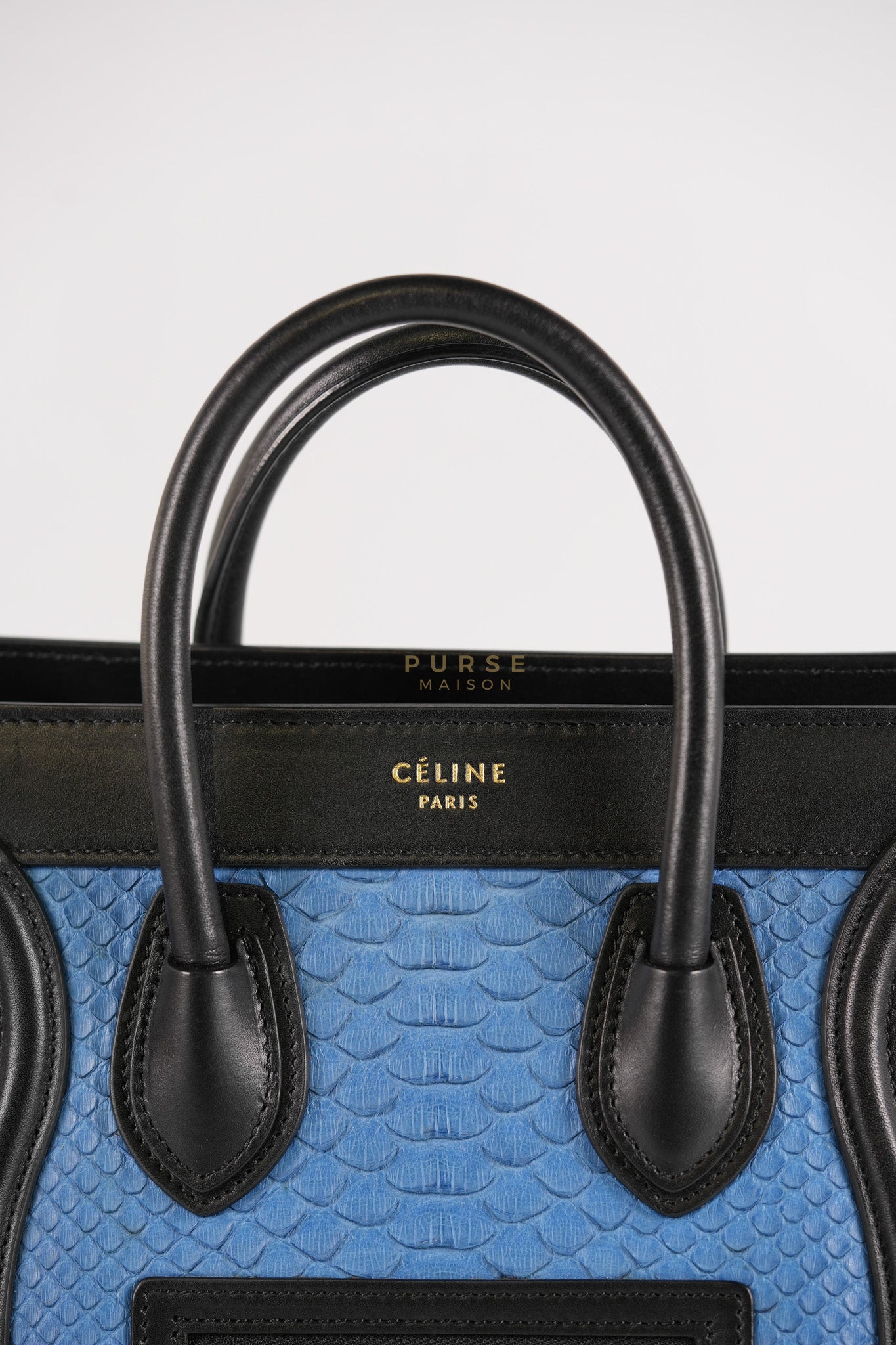 Nano Luggage Tri-color in Python Exotic Leather | Purse Maison Luxury Bags Shop