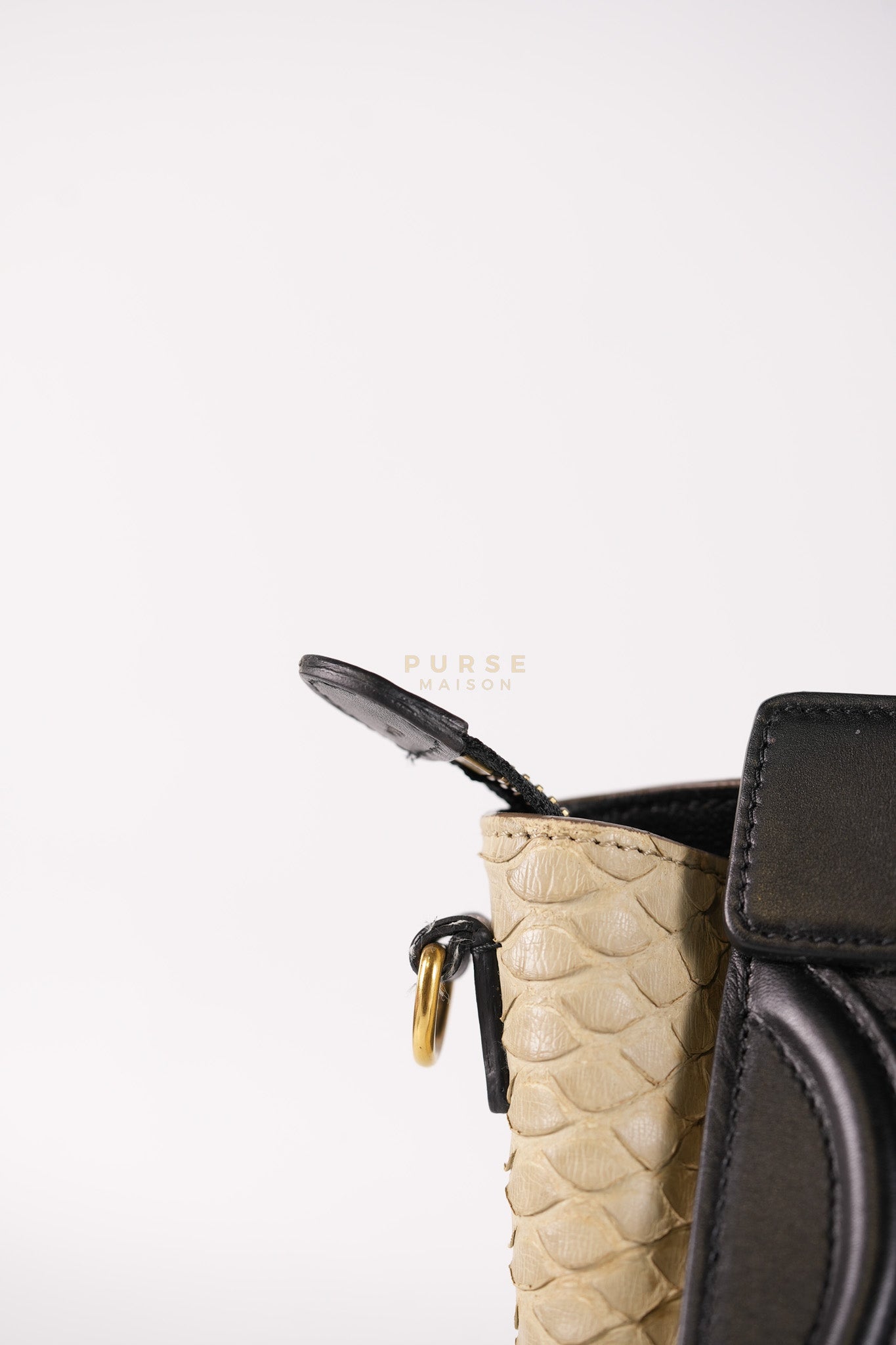 Nano Luggage Tri-color in Python Exotic Leather | Purse Maison Luxury Bags Shop