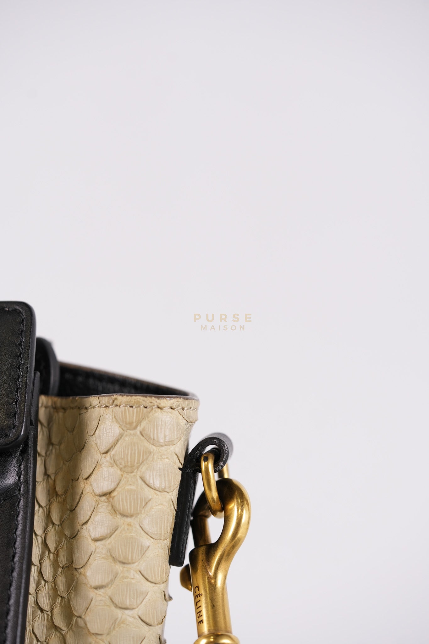 Nano Luggage Tri-color in Python Exotic Leather | Purse Maison Luxury Bags Shop