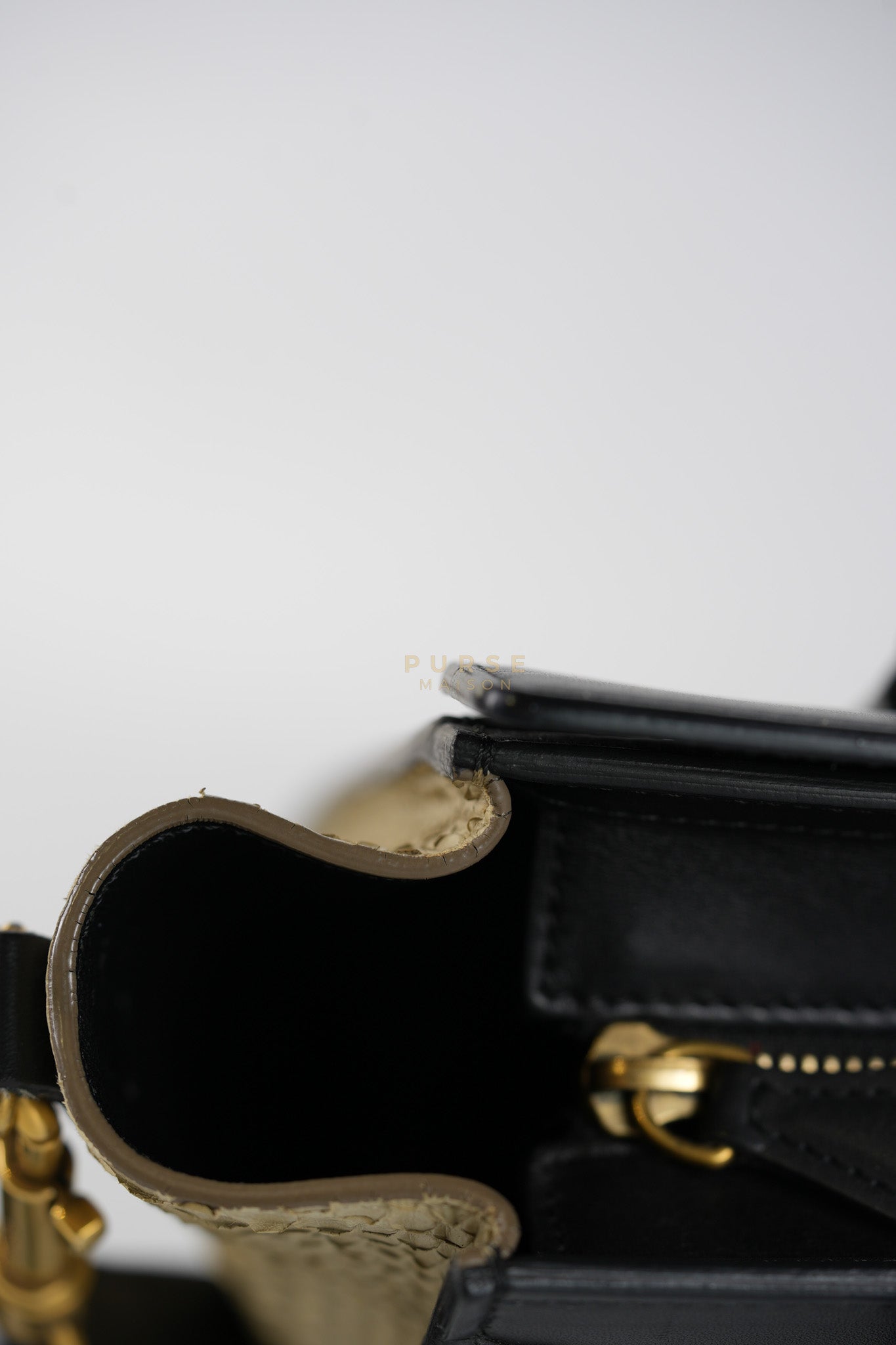 Nano Luggage Tri-color in Python Exotic Leather | Purse Maison Luxury Bags Shop