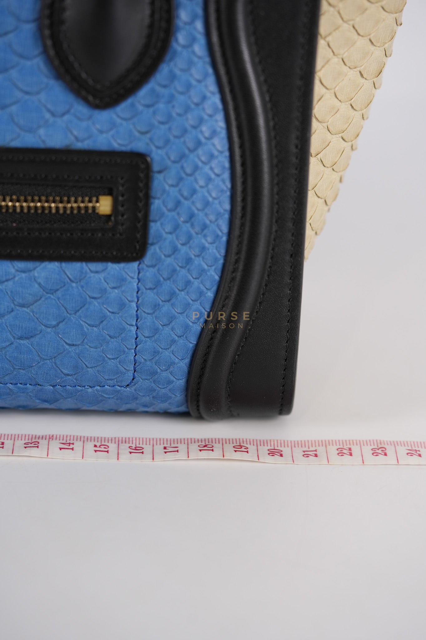 Nano Luggage Tri-color in Python Exotic Leather | Purse Maison Luxury Bags Shop